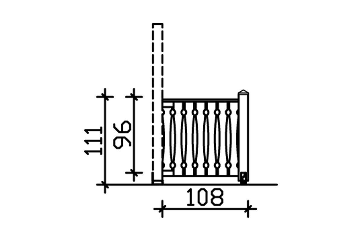 Balustrade panneau ajouré 108 x 84 cm, bois d'épinette, traitement coloré chêne clair