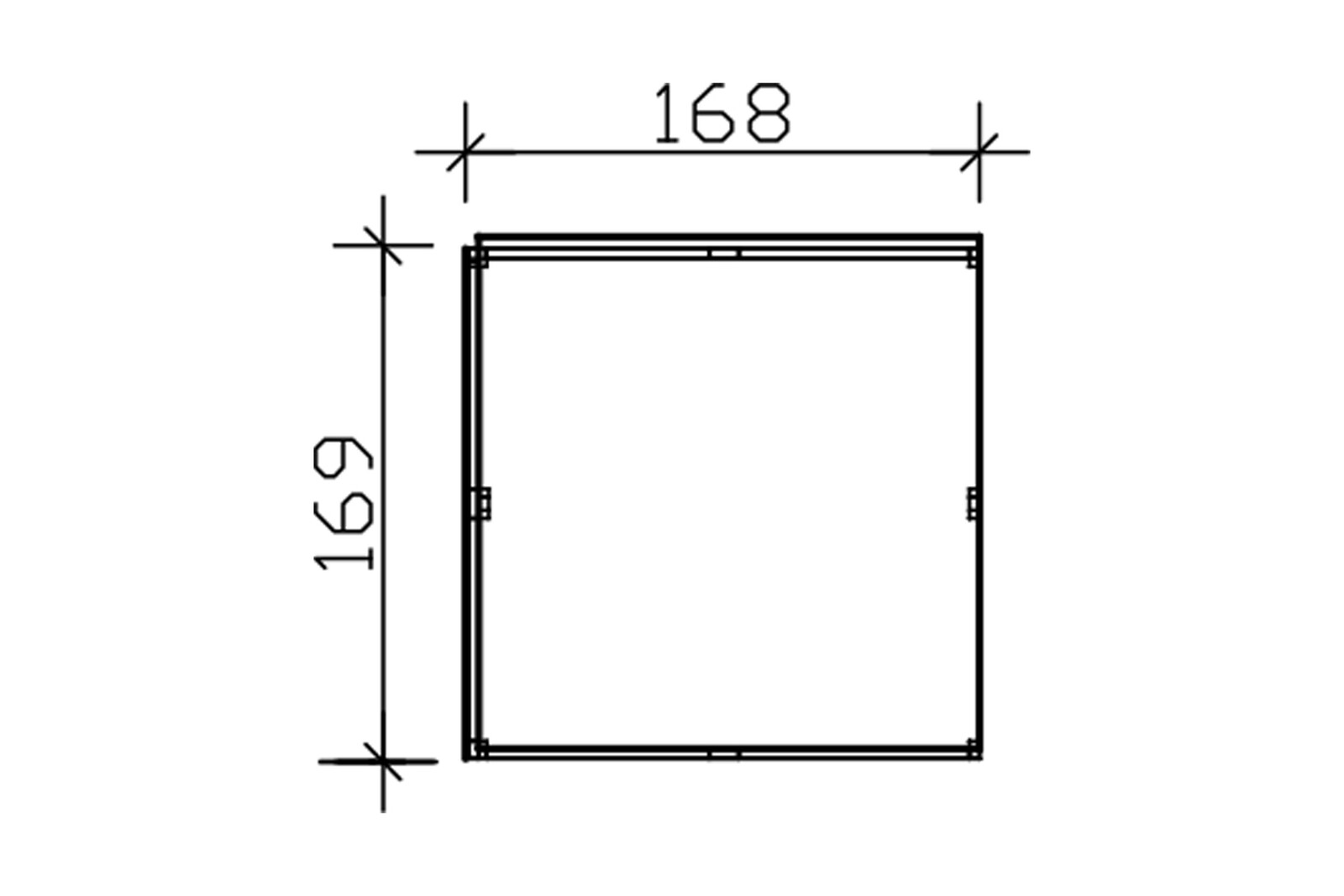 Seitliche Überdachung für CrossCube 168 x 169 cm, Größe 2, schiefergrau