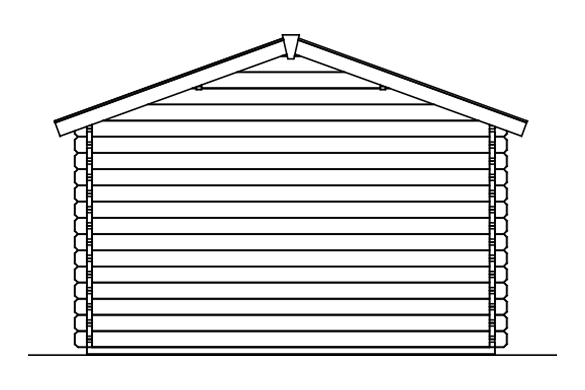 Abri de jardin LANGESUND 340x250cm, 45mm, non traité