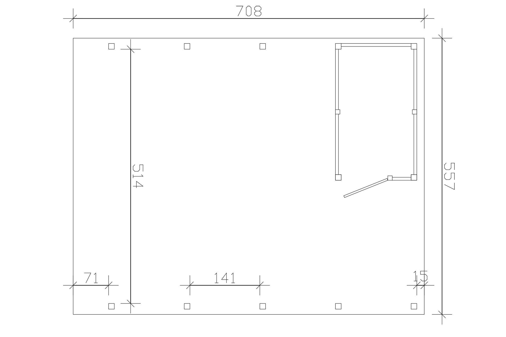 Grafik (Grundriss): Carport Friesland Set 14