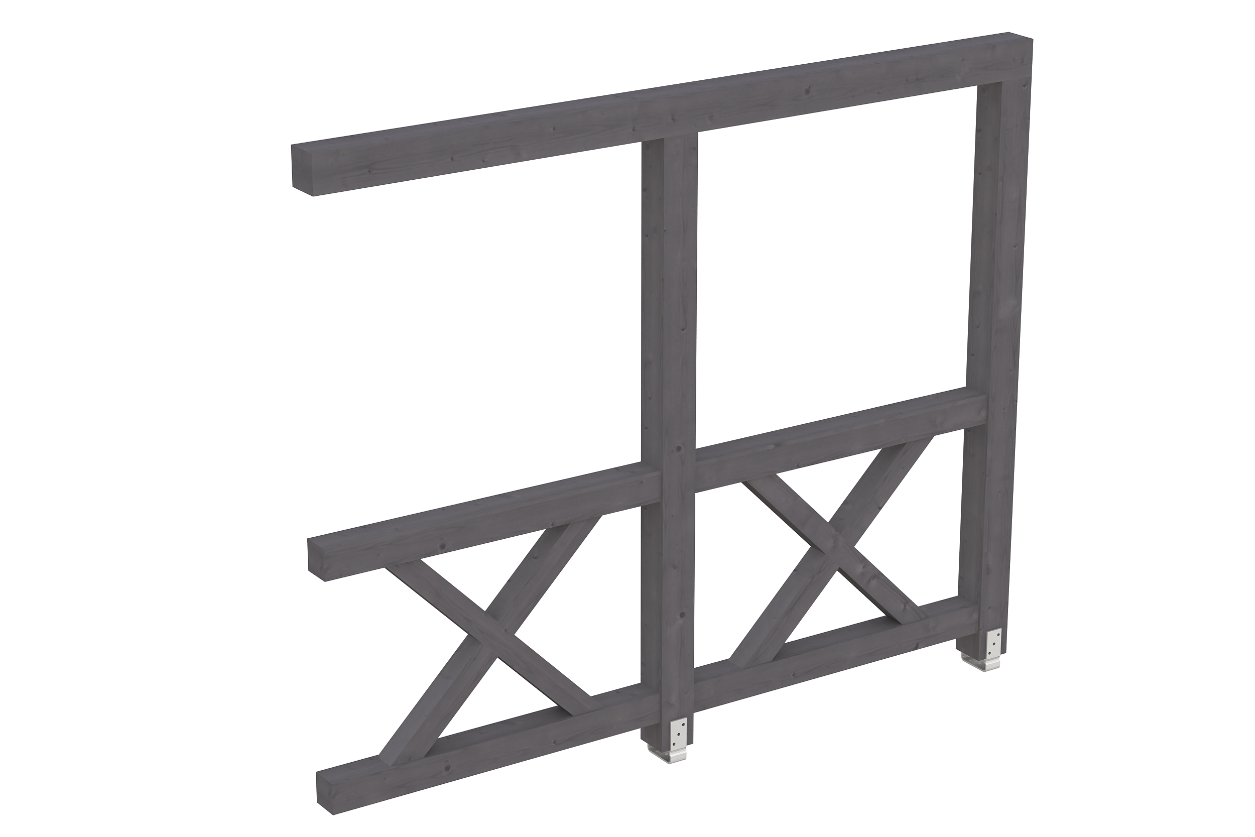 Seitenwand Andreaskreuz (WA) 255 x 210 cm, Fichte, schiefergrau