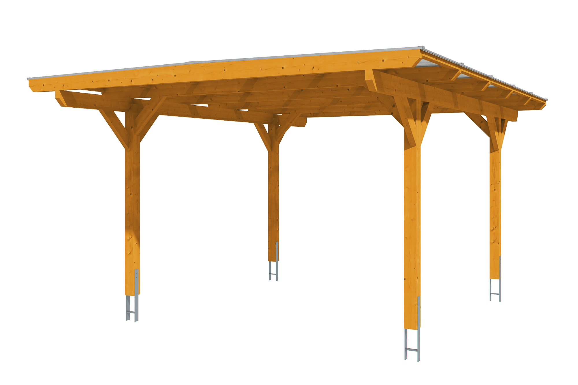 Produktbild: Carport Odenwald 428 x 541 cm, farblich behandelt in eiche hell