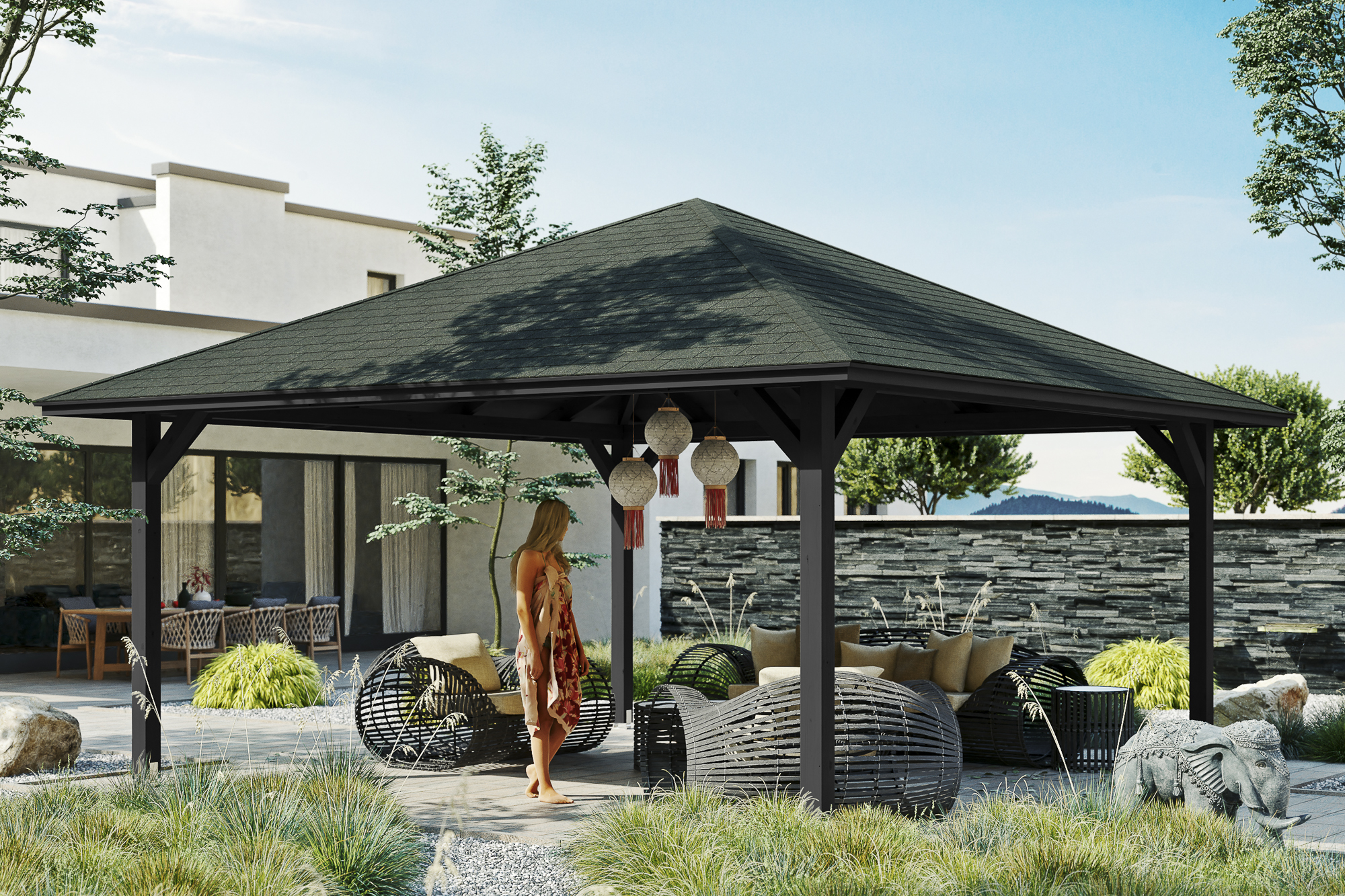Ambientebild: Pavillon Cannes 4, farblich behandelt in anthrazit