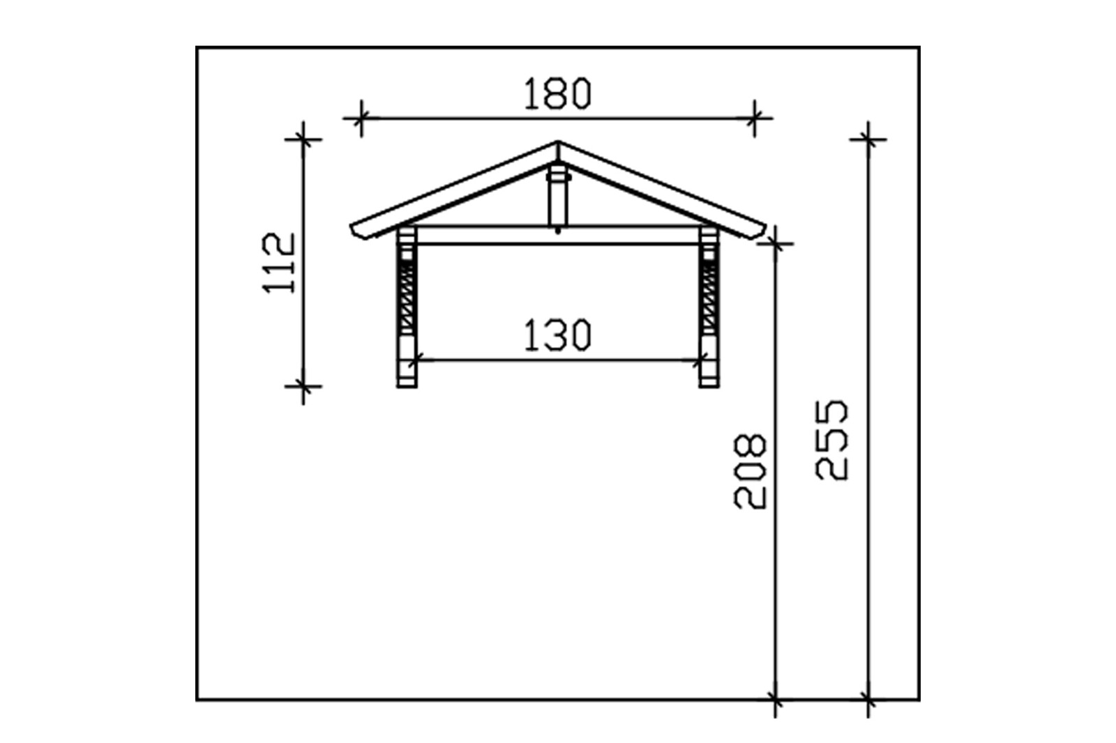 Canopy Stettin type 1, 180 x 80 cm, untreated