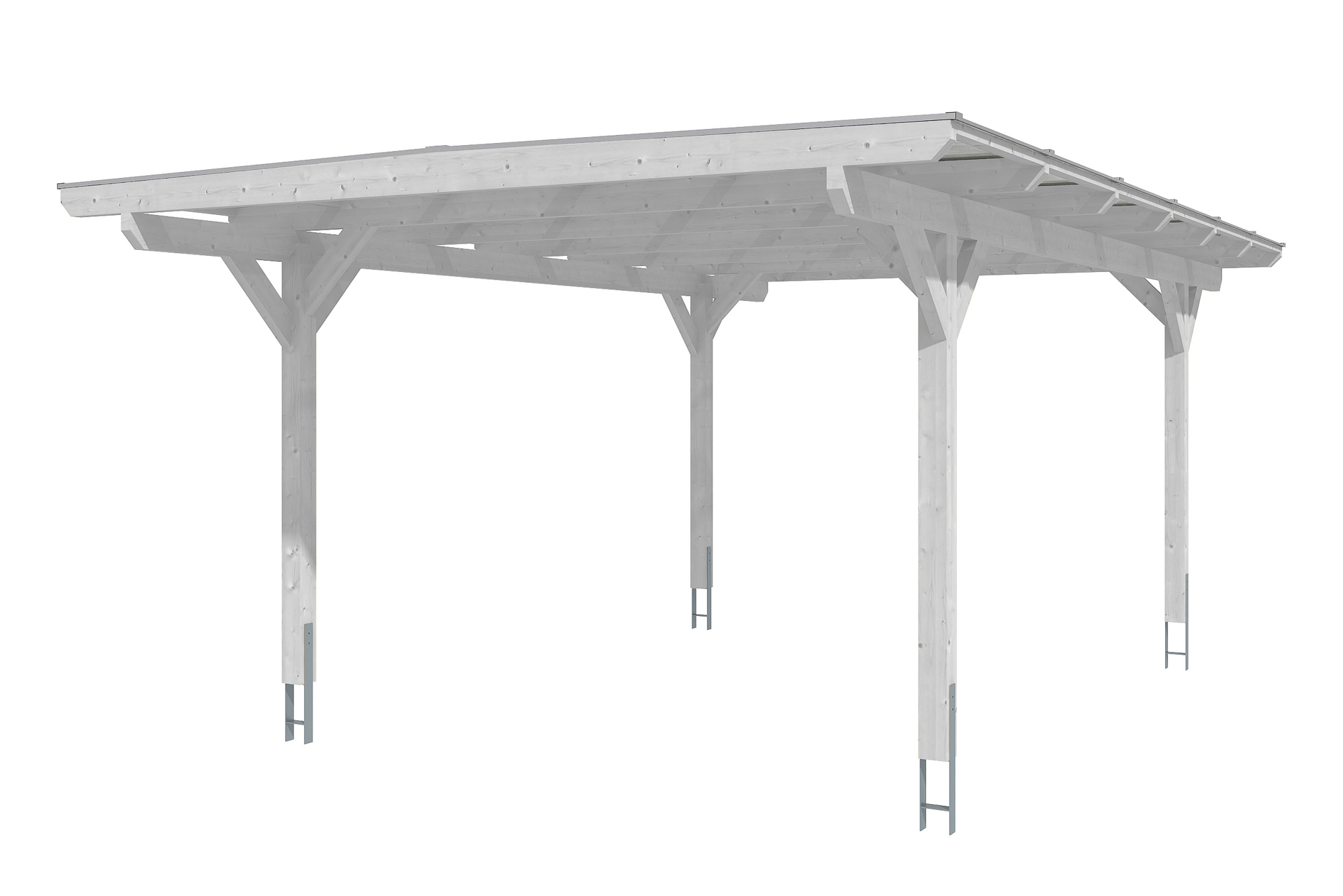 Produktbild: Carport Odenwald 428 x 648 cm, farblich behandelt in weiß