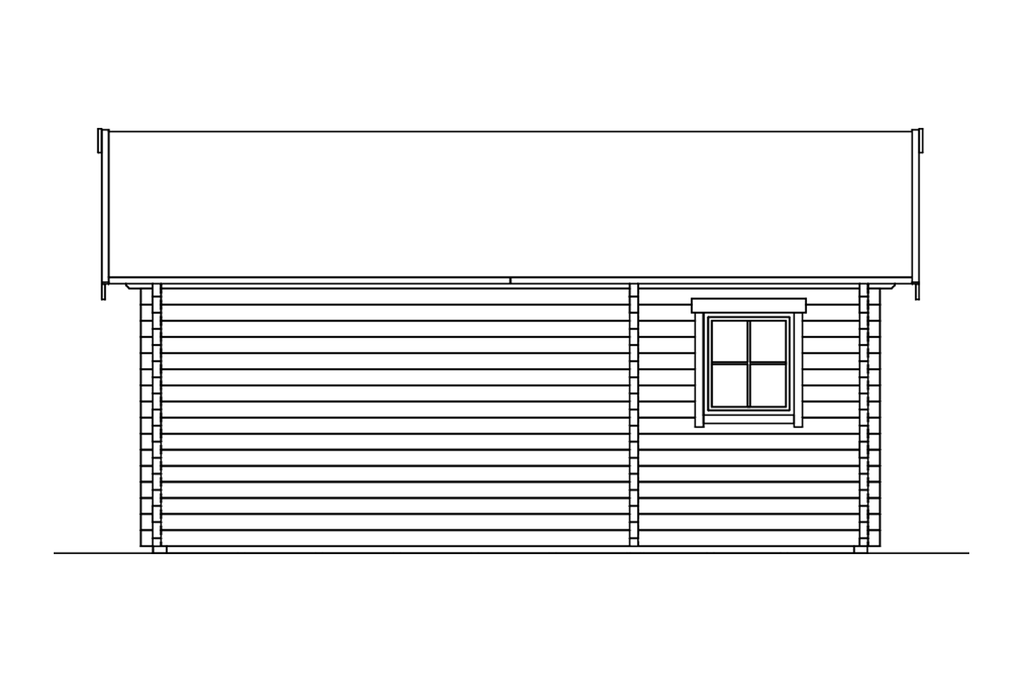 Tuinhuis Ontario 70plus 600 x 500 cm, basishuis, onbehandeld