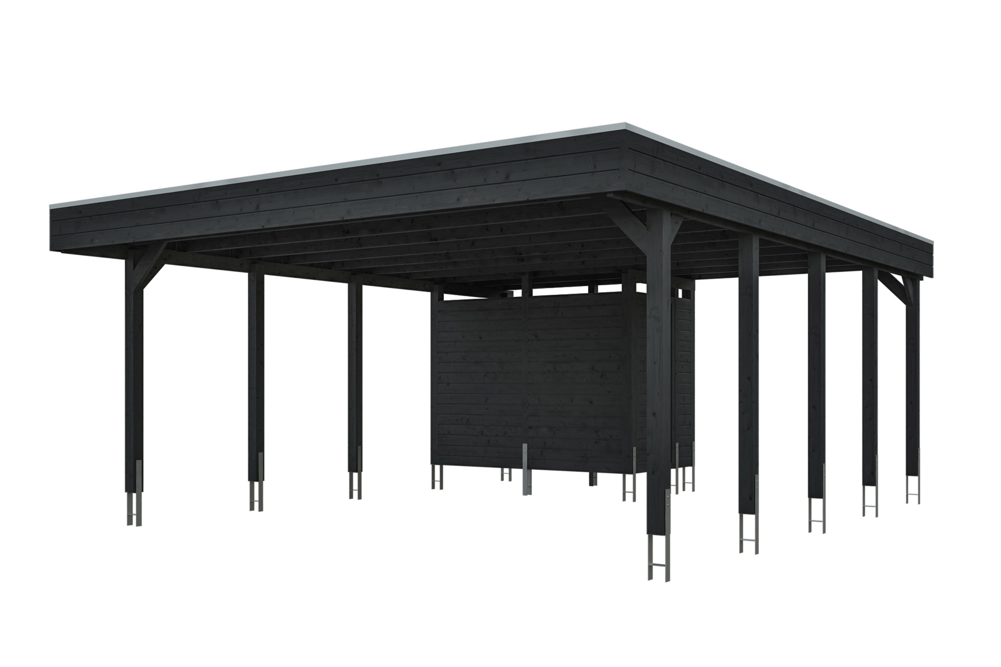 Carport Friesland Set D, 546 x 708 cm, mit Abstellraum, anthrazit