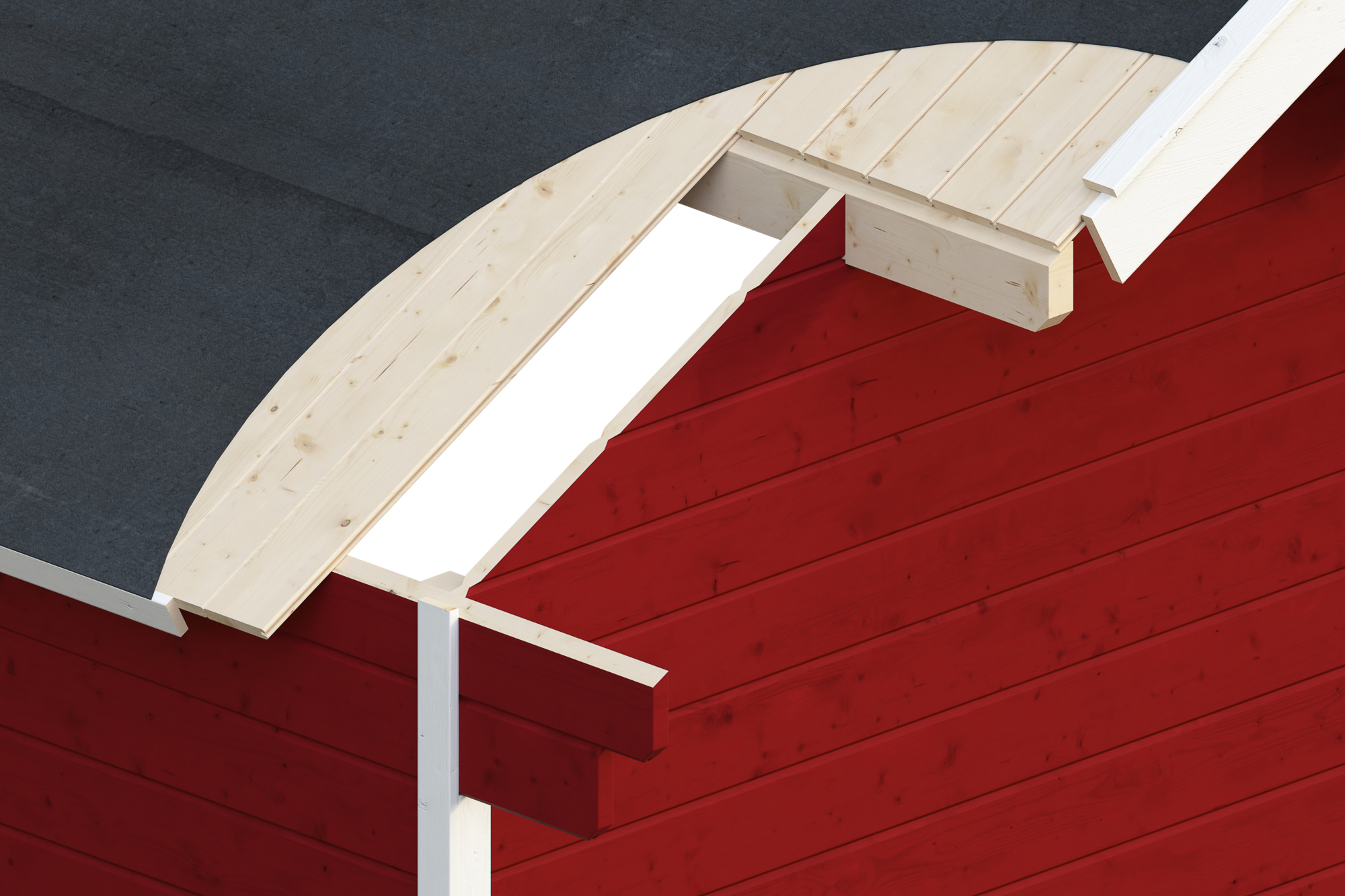 Abri de jardin HENGELO 250x300cm, 28mm, traitement coloré rouge suédois