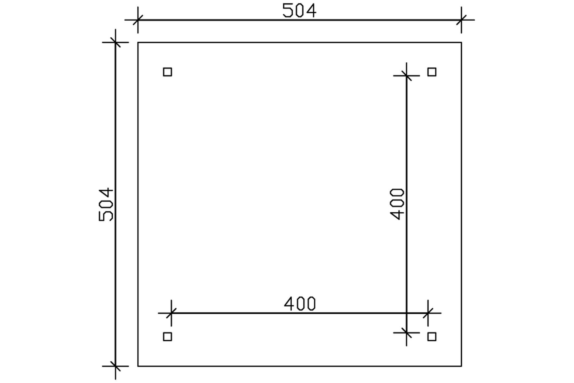 Paviljoen Cannes maat 3, 504 x 504 cm, vierhoekig, gelakt in noten