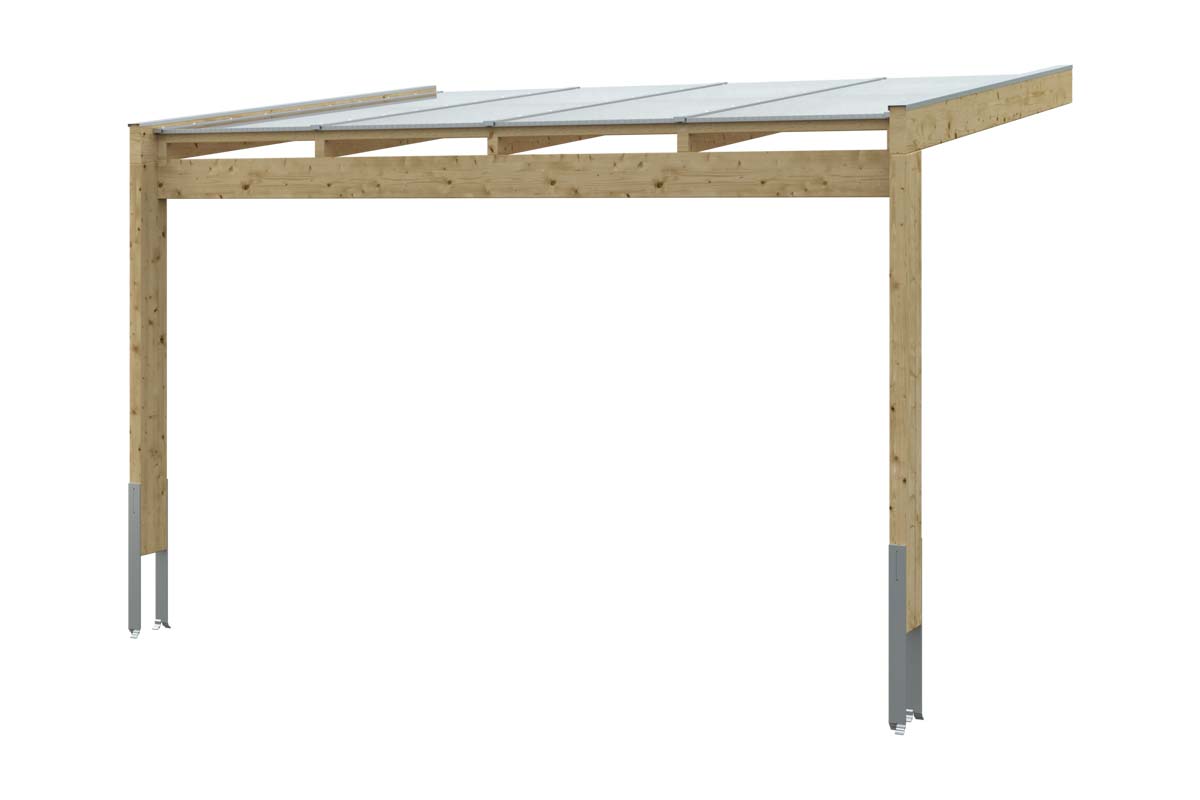 Terrasoverkapping Novara 450 x 309 cm, gelamineerd hout, onbehandeld