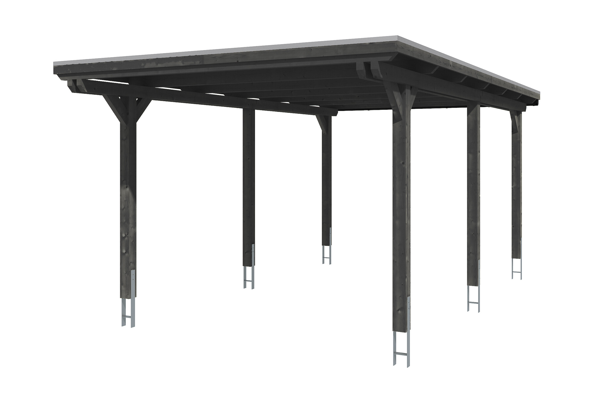 Carport Emsland 354 x 604 cm mit EPDM-Dach, anthrazit