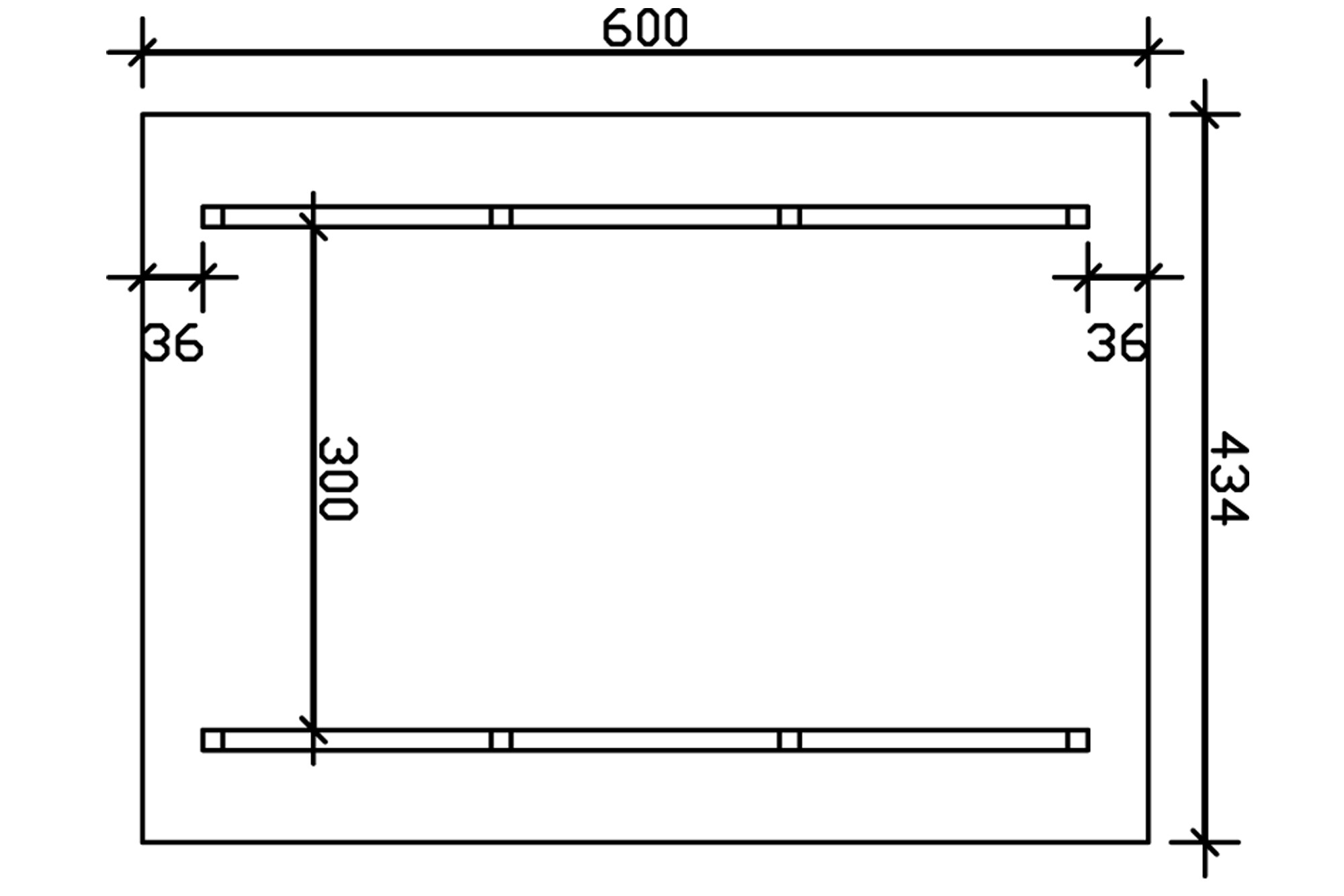 Carport Schwarzwald 424 x 600 cm, colour pre-treated slate-grey