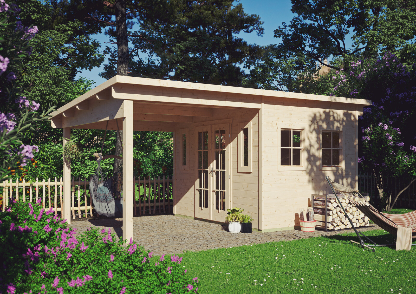 Log cabin Dilbeek, 513 x 320 cm, untreated