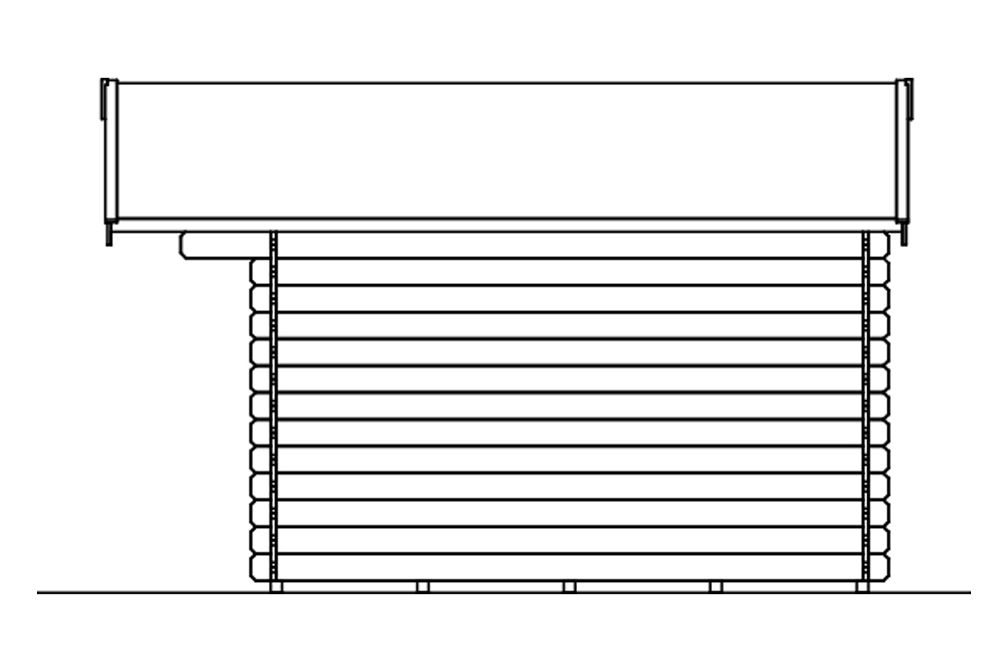 Tuinhuis Como 3, 28mm 300 x 300 cm, onbehandeld