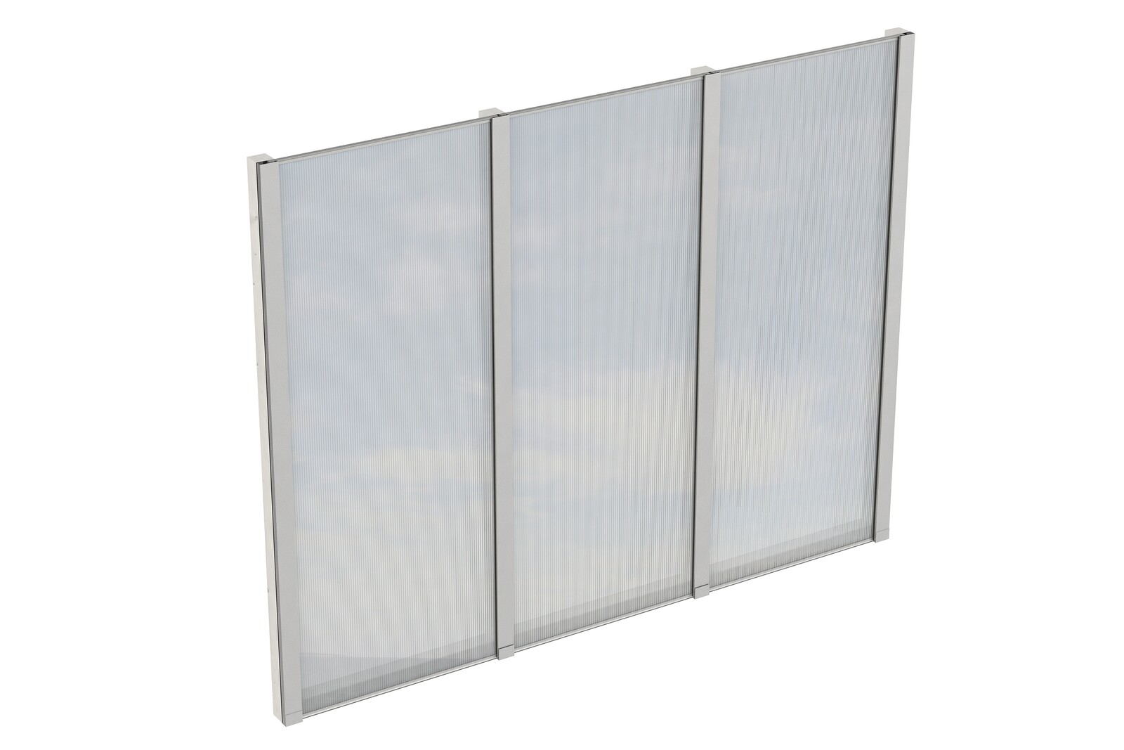 Seitenwand m. Polycarbonatplatten 243 x 200 cm, Fichte, weiß