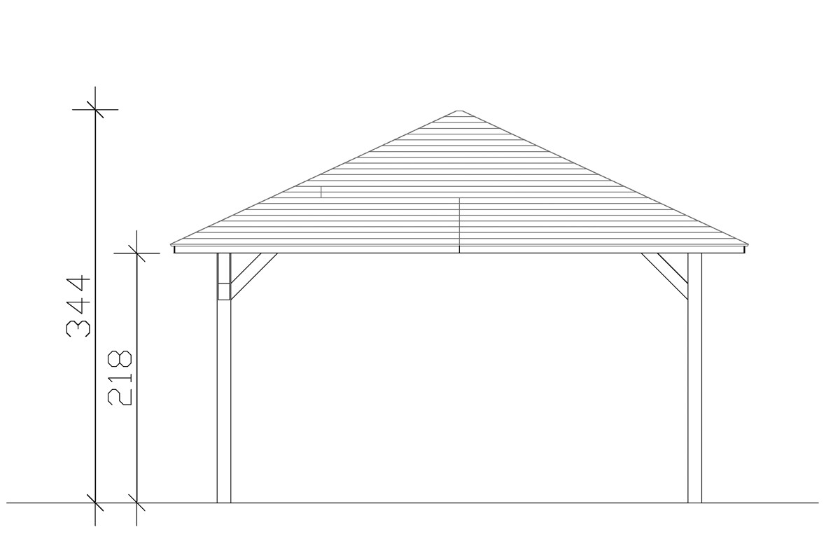 Grafik (Vorderansicht): Pavillon Cannes 569 x 569 cm