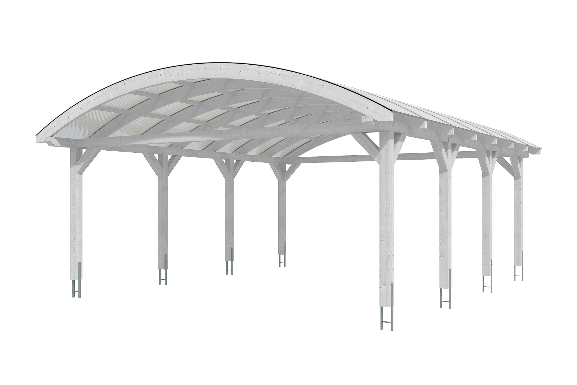 Produktbild: Carport Franken 635 x 755 cm, farblich behandelt in weiß