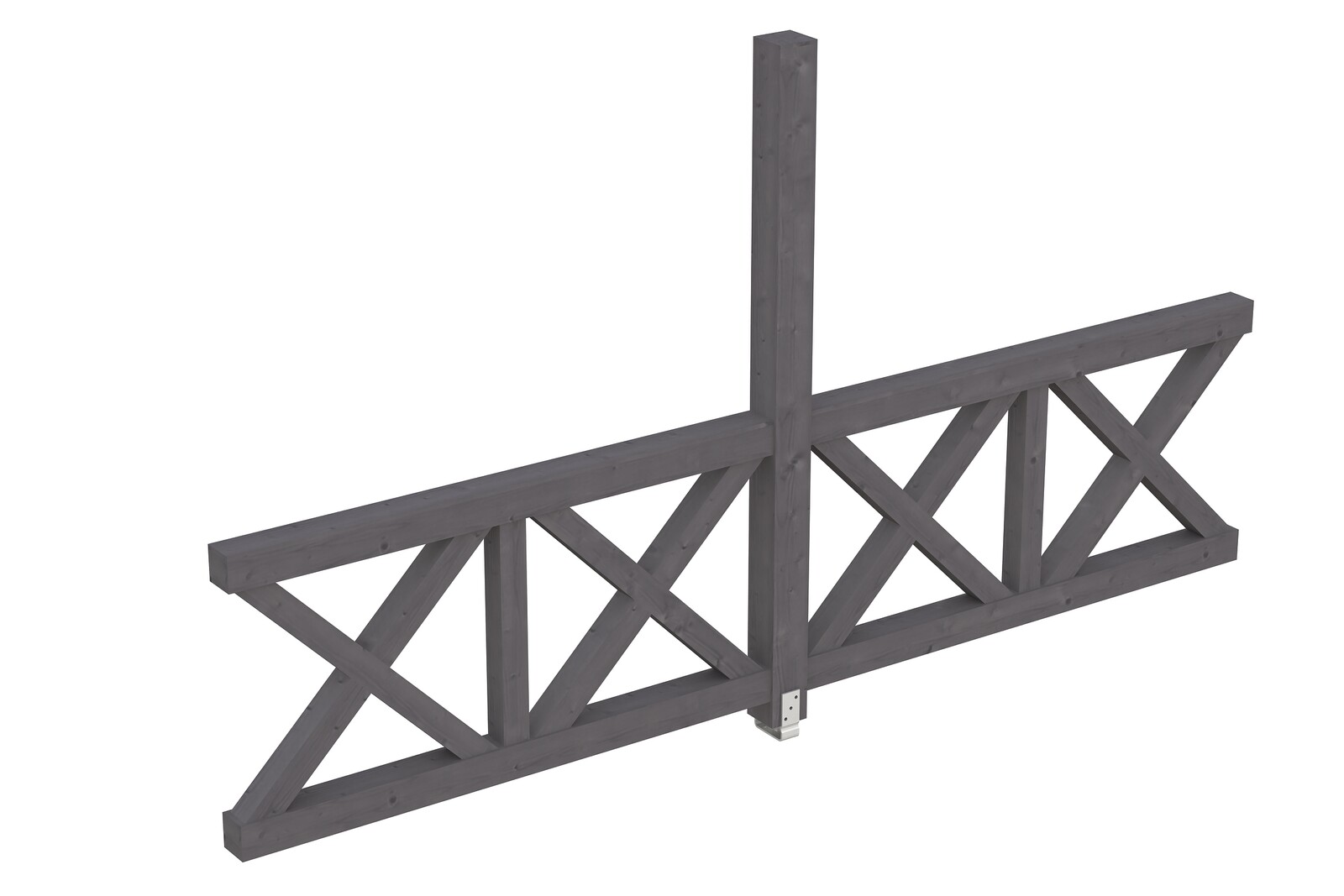 Seitenwand Andreaskreuz (FS) 343 x 210 cm, Fichte, schiefergrau