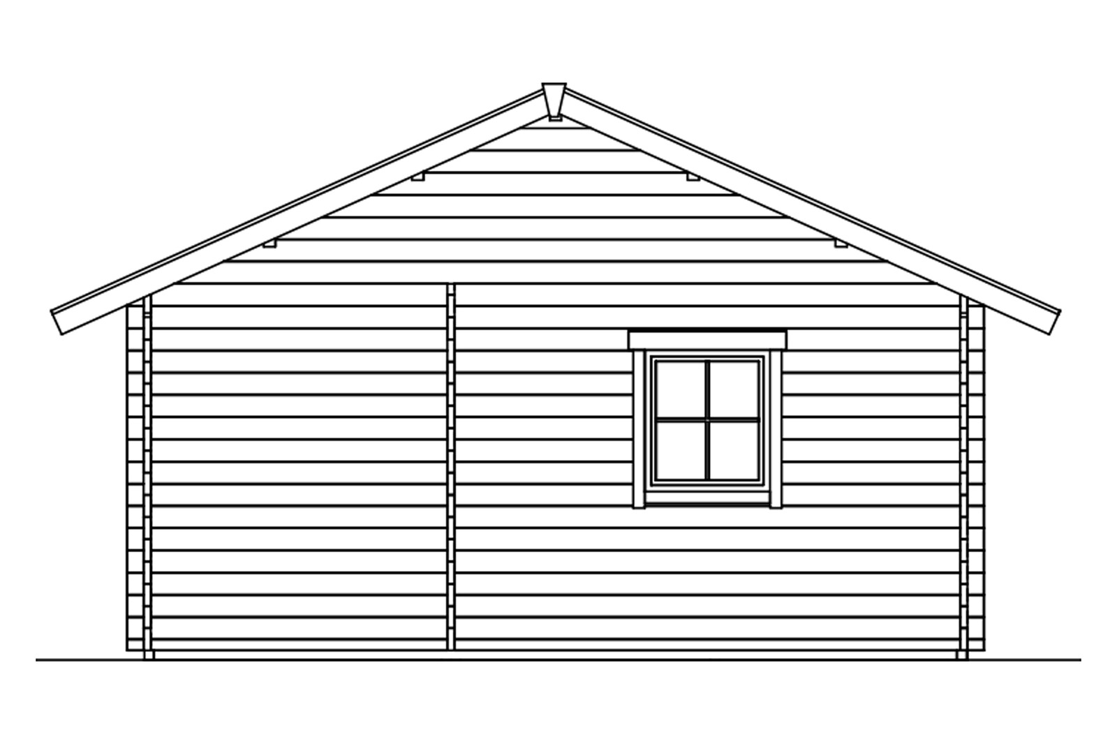 Tuinhuis St. Moritz, 45plus 600 x 500 cm, basishuis met 2e laag dakbeschot, onbehandeld