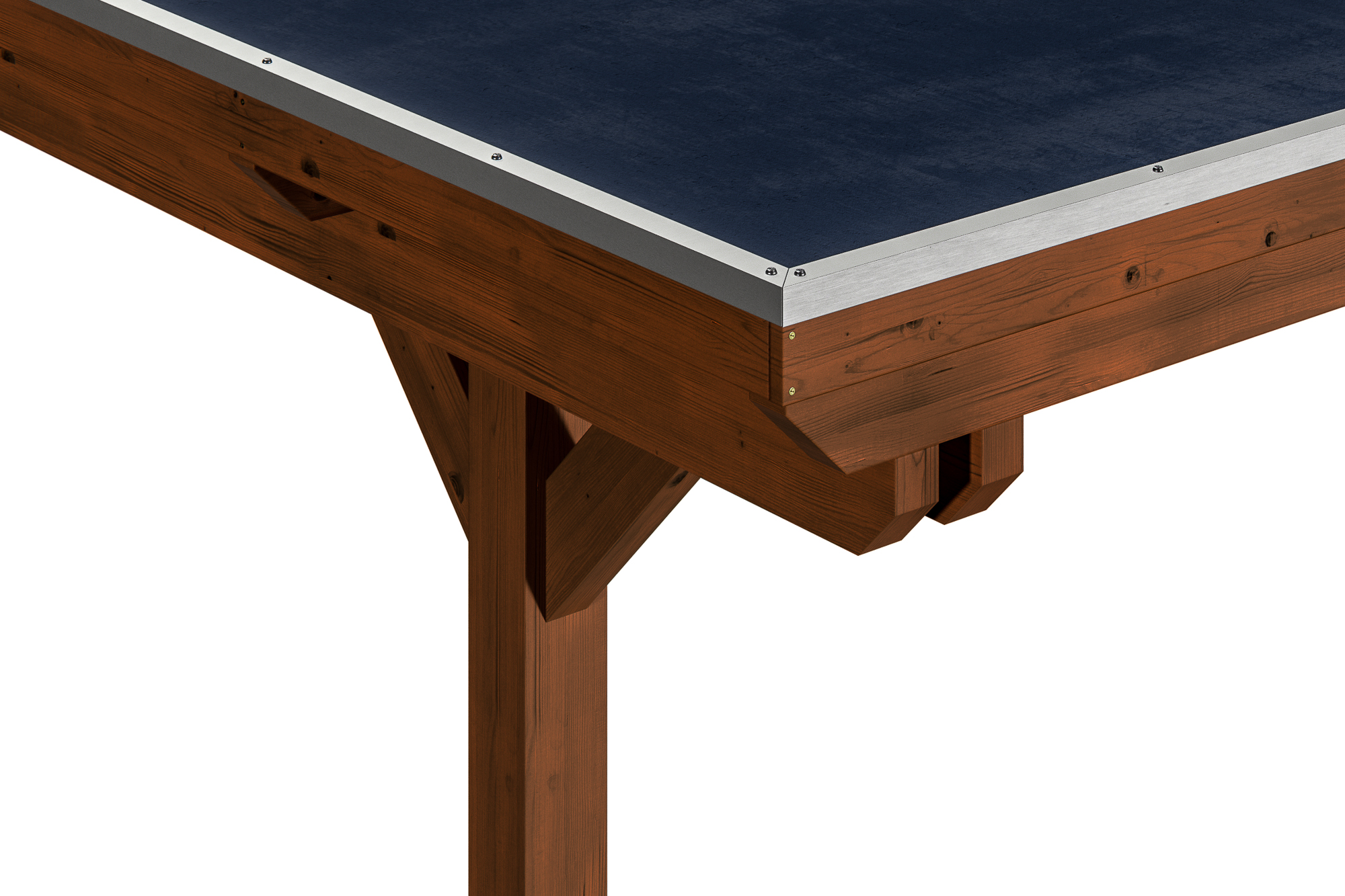 Carport Emsland 613 x 846 cm, gelakt in noten, met dakbetimmering en EPDM-folie