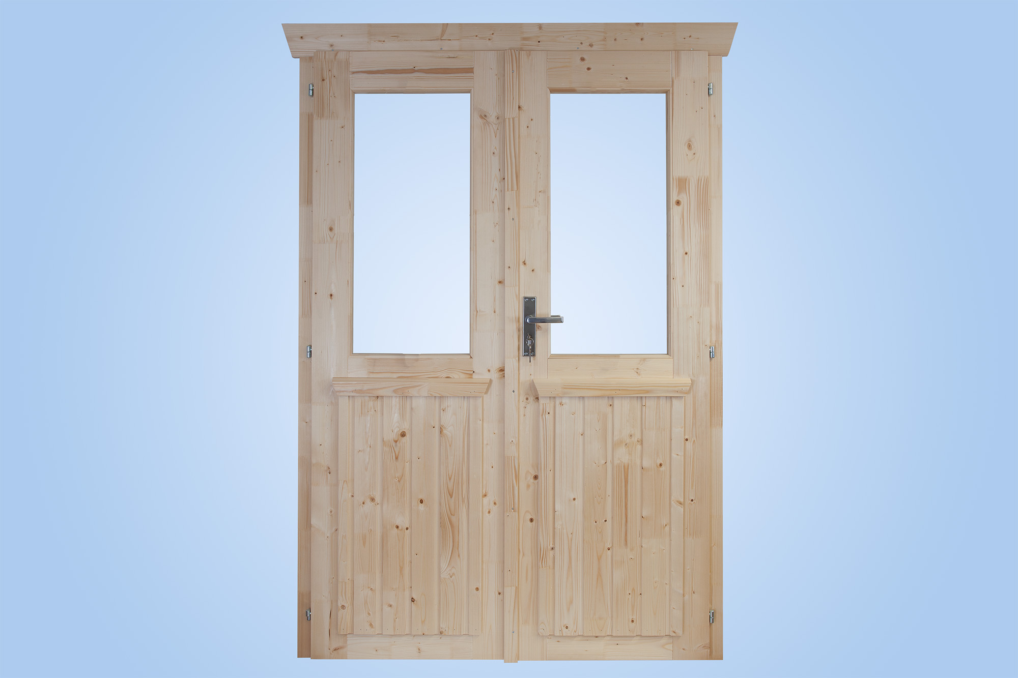 Doppeltür von außen, Darstellung ohne Sprossen