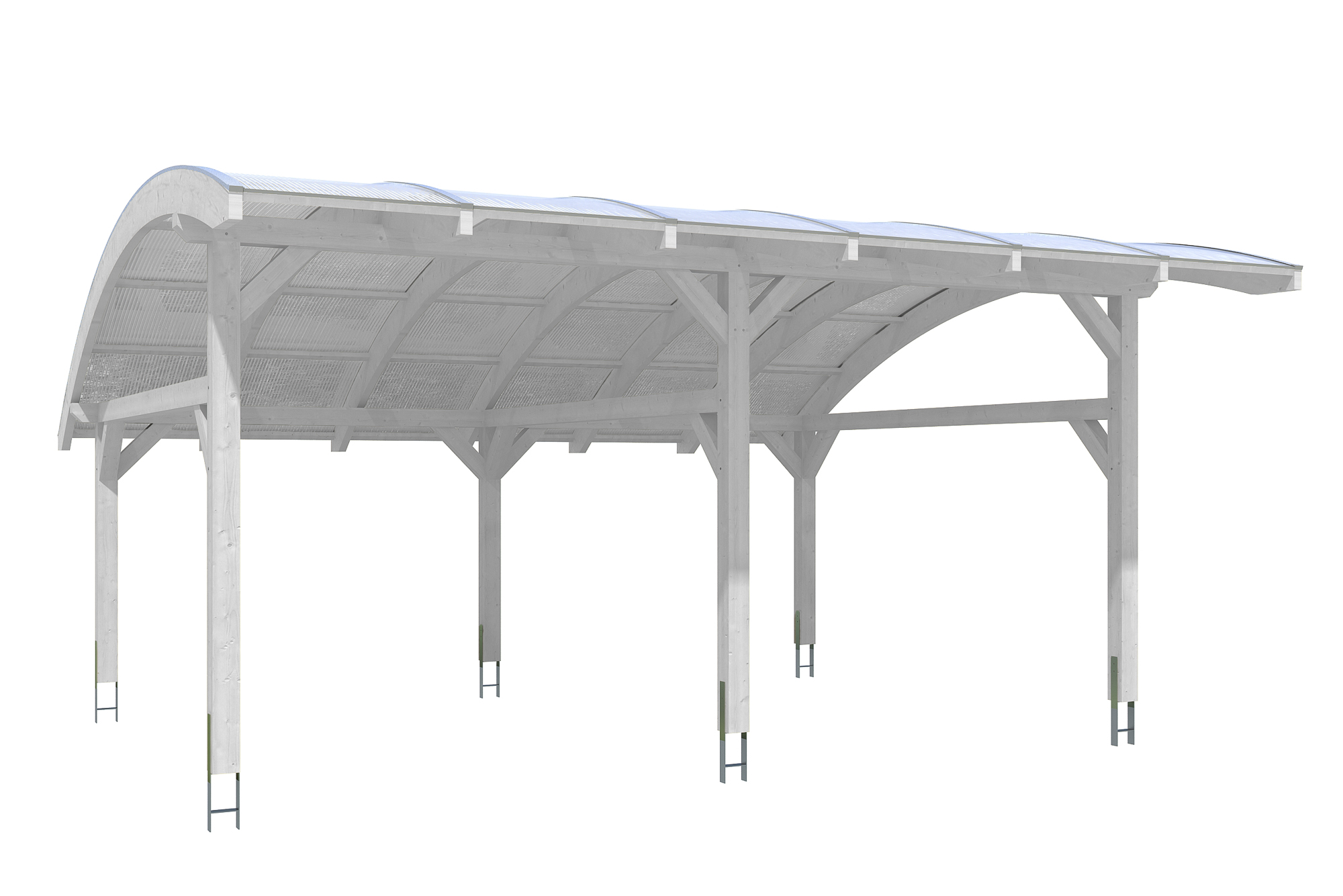Produktbild: Carport Schwaben 648 x 630 cm, farblich behandelt in weiß