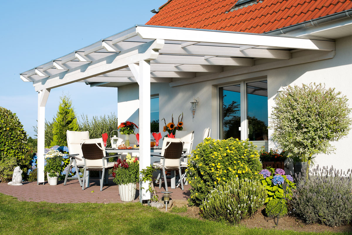 Kundenfoto: Terrassenüberdachung Ancona 541 cm Breite in weiß