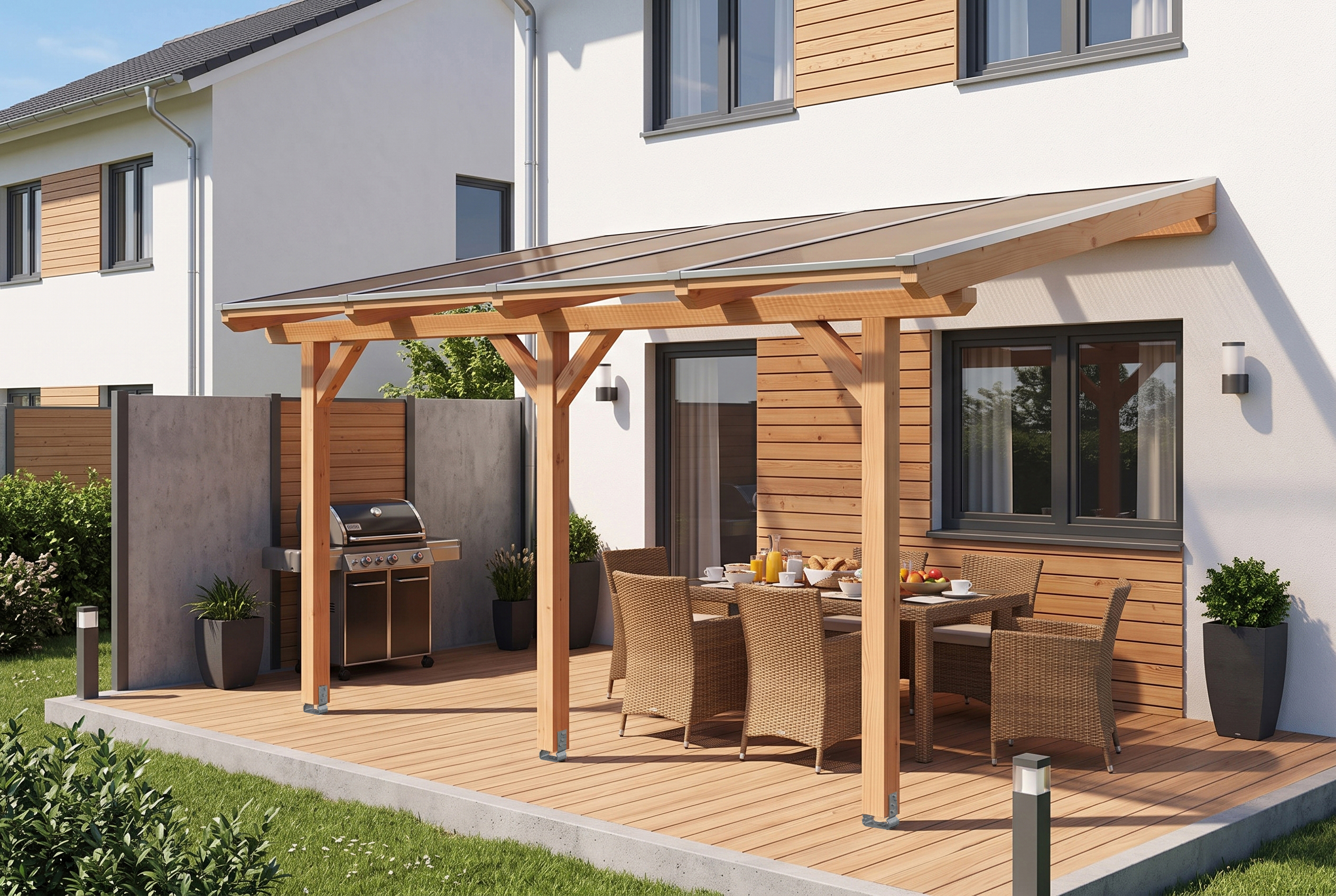 Rimola terrace roof, 434 x 235 cm, douglas fir, natural