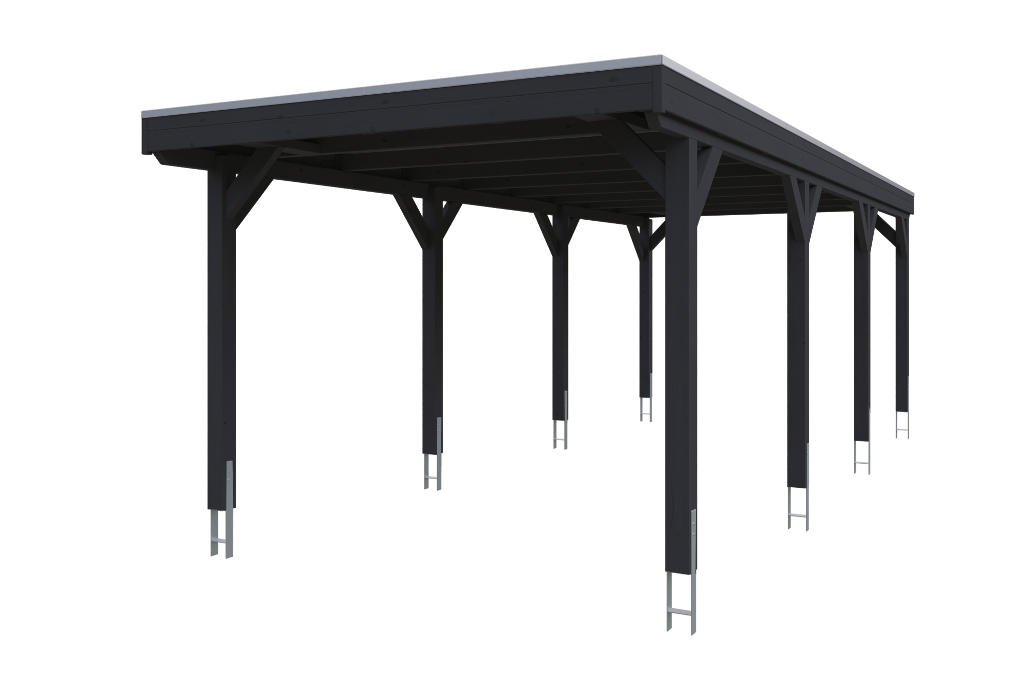 Produktbild: Carport Grunewald 321 x 796 cm, farblich behandelt in anthrazit