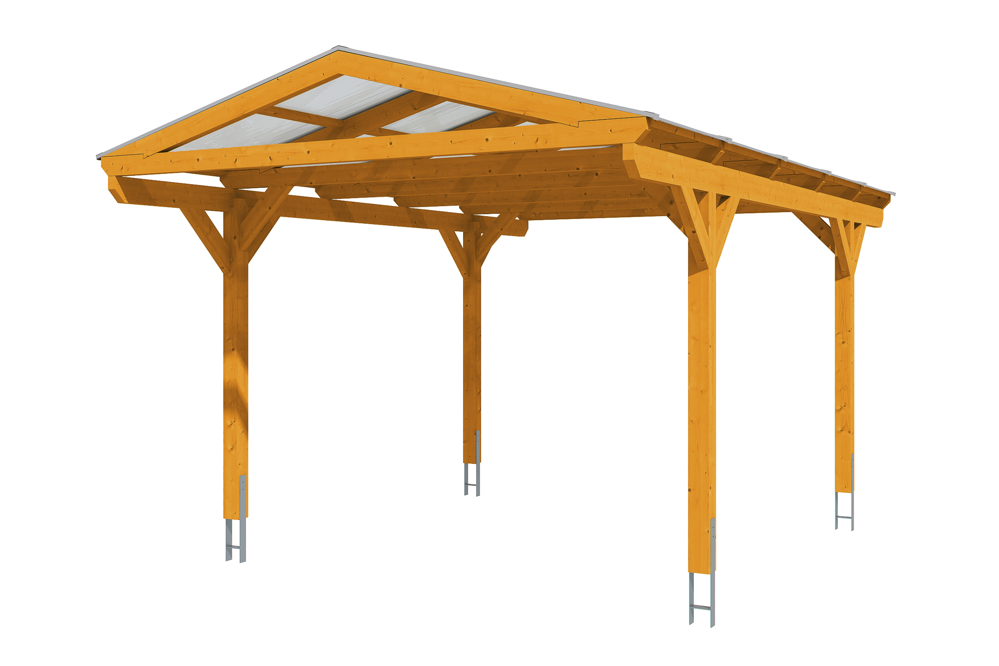 Produktbild: Carport Westerwald 362 x 541 cm, farblich behandelt in eiche hell