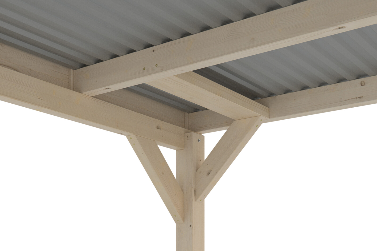 Carport Grunewald 622 x 554 cm with aluminium roof, untreated