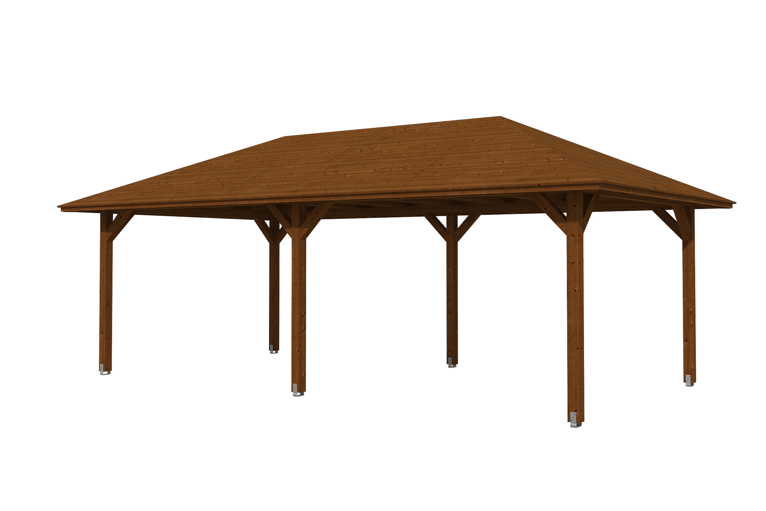 Gazebo Orleans 2, glulam, pre-treated walnut