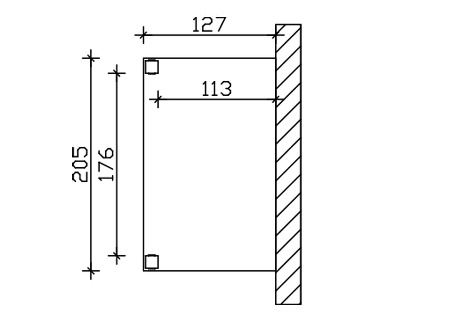 Canopy Sellin, 205 x 127 cm, colour pre-treated light oak