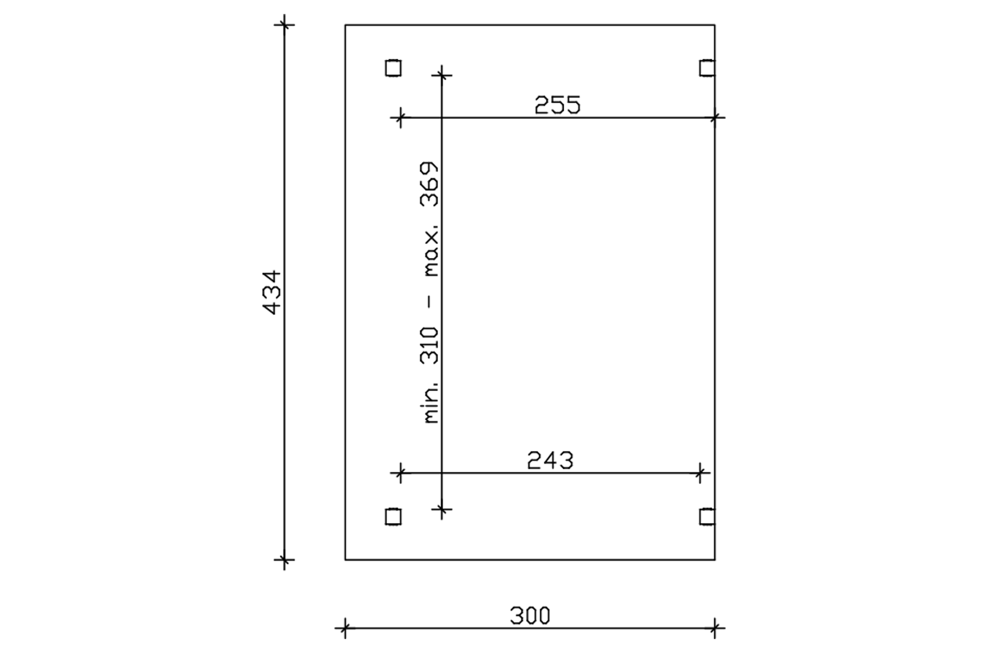 Terrasoverkapping Sanremo 434 x 300 cm, gelamineerd hout, onbehandeld