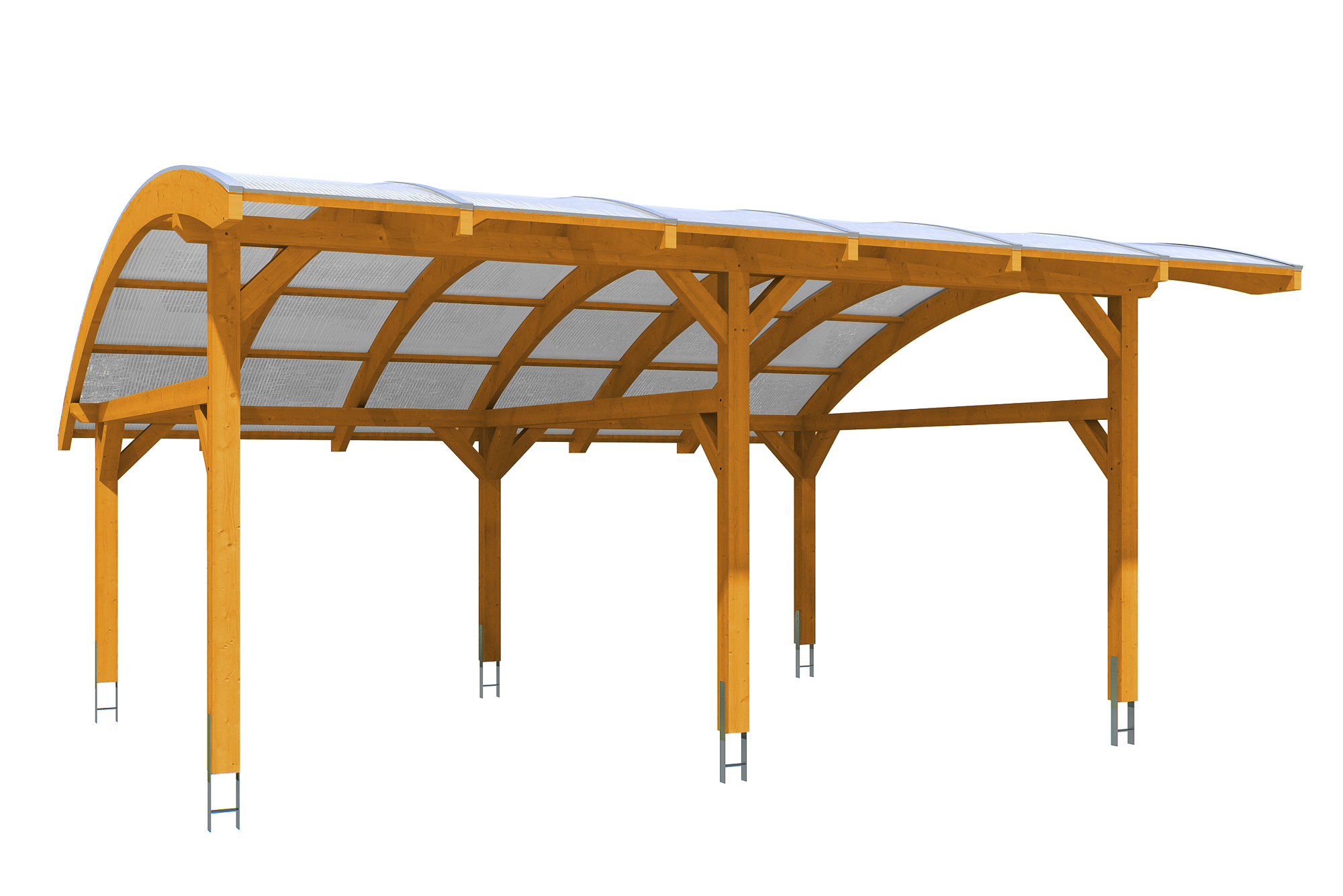 Produktbild: Carport Schwaben 648 x 630 cm, farblich behandelt in eiche hell