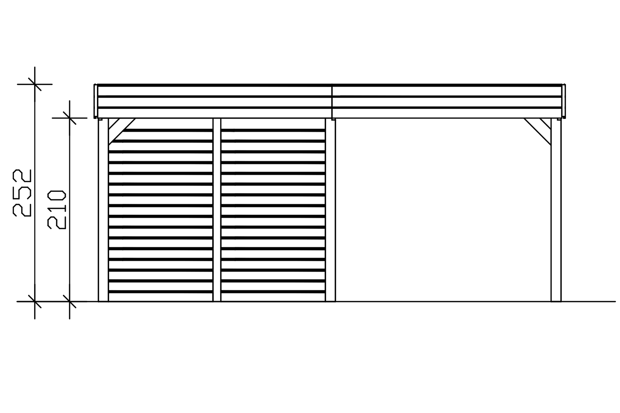 Carport Friesland Set D, 546 x 708 cm, mit Abstellraum, anthrazit
