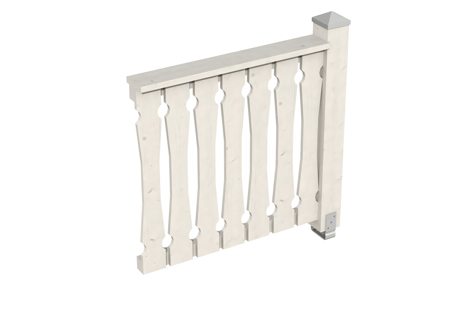 Balustrade panneau ajouré 108 x 84 cm, bois d'épinette, traitement coloré blanc