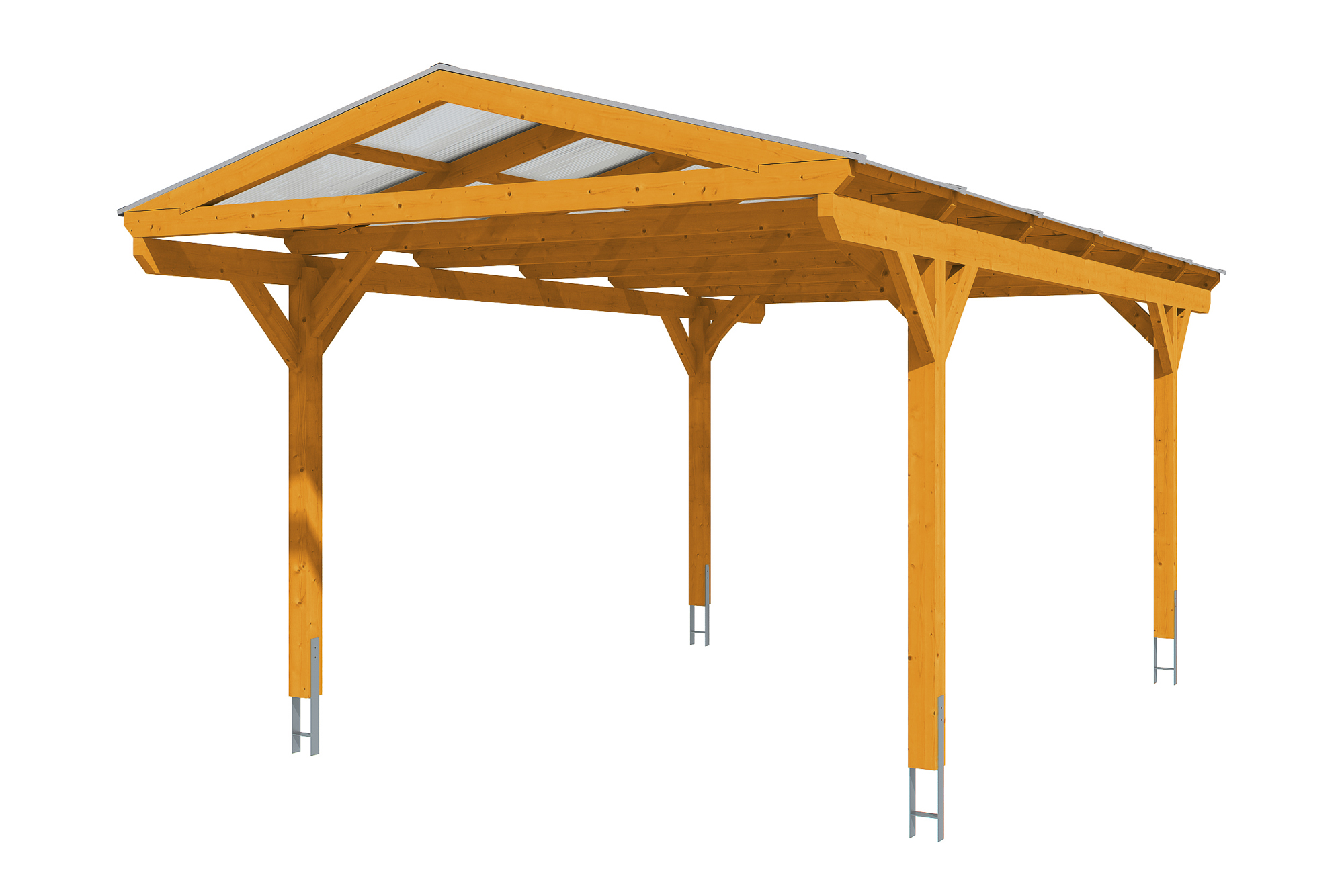 Produktbild: Carport Westerwald 362 x 648 cm, farblich behandelt in eiche hell