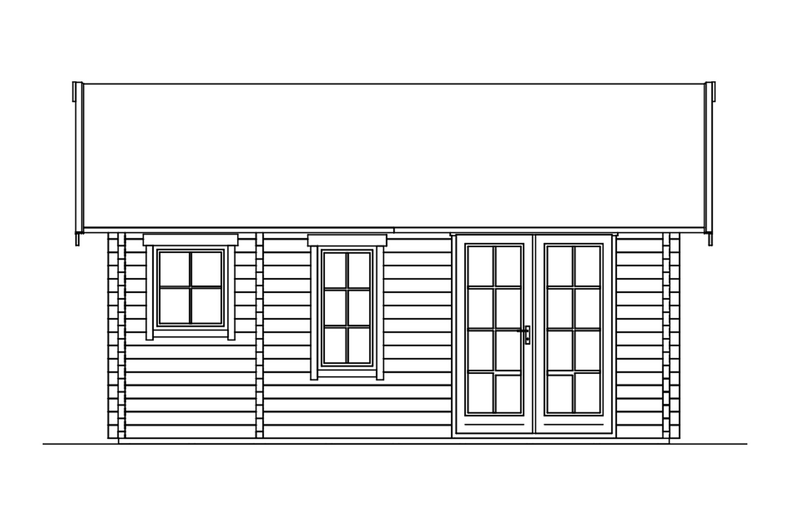 Chalet de loisirs TORONTO 2, 420x560cm, 70mm, chalet de base, toit non isolable