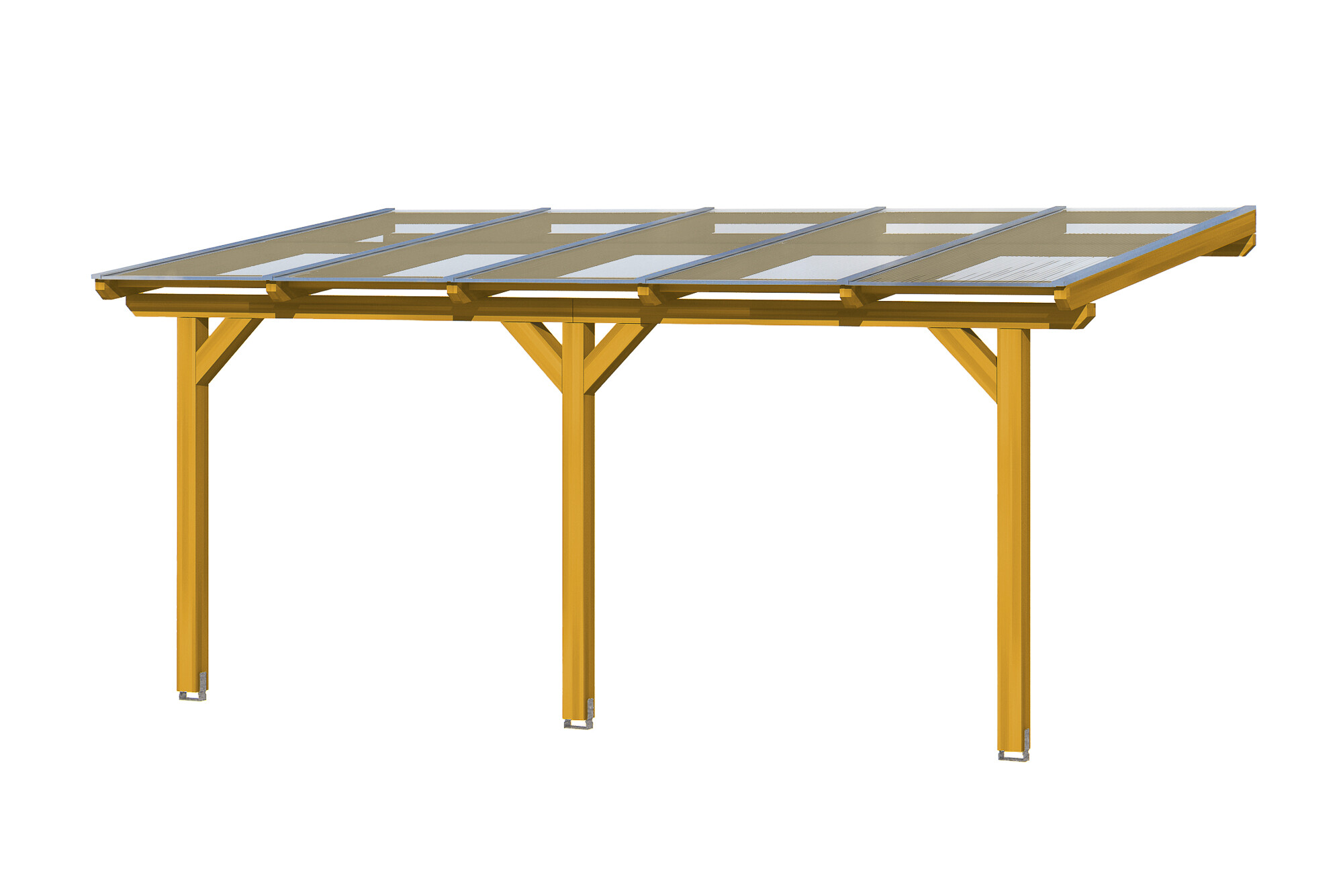 Tonnelle Bormio 541x250cm, bois lamellé-collé, traitement coloré chêne clair