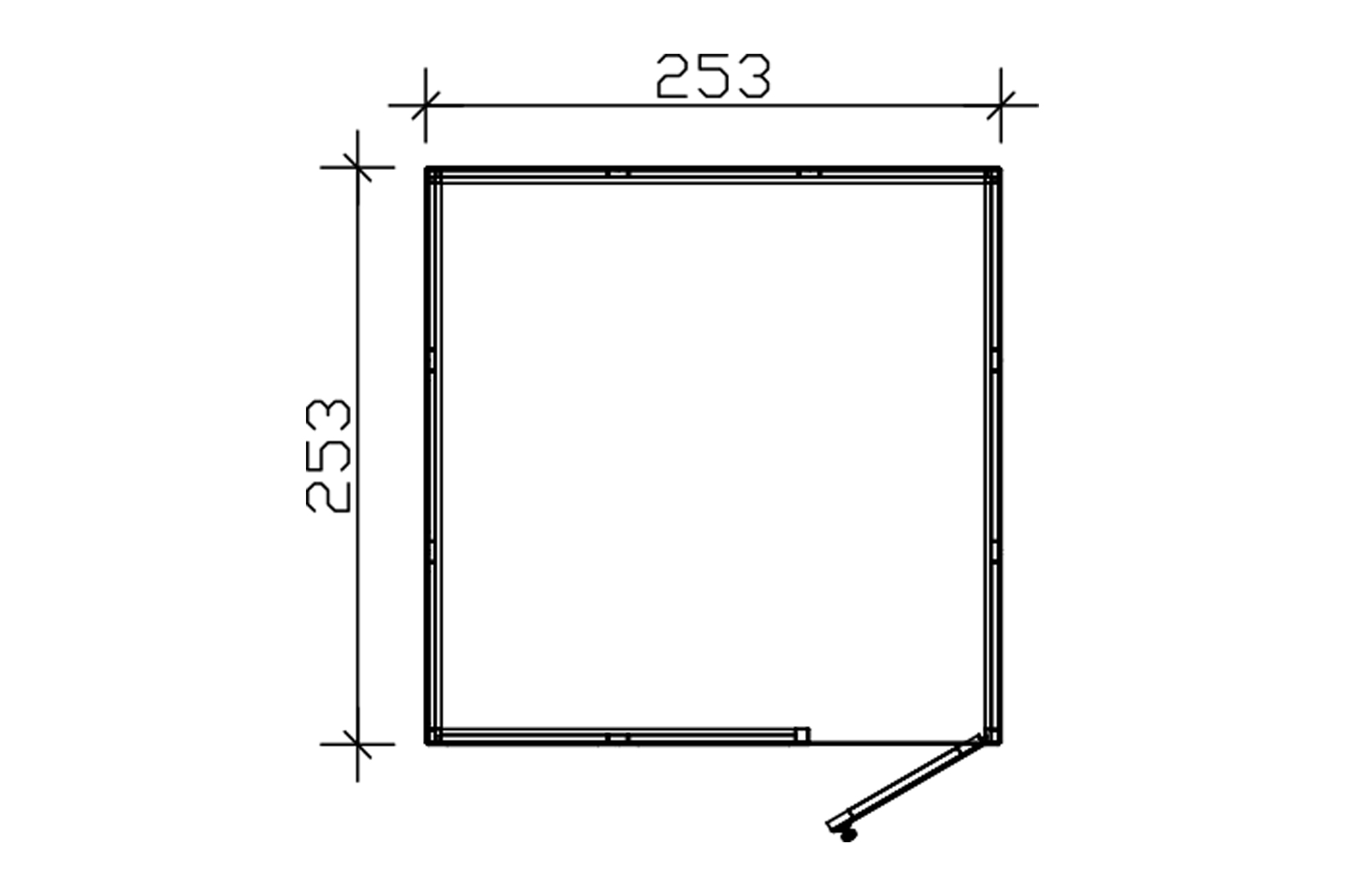 Abri de jardin BRISBANE 3, 253x253cm, gris ardoise