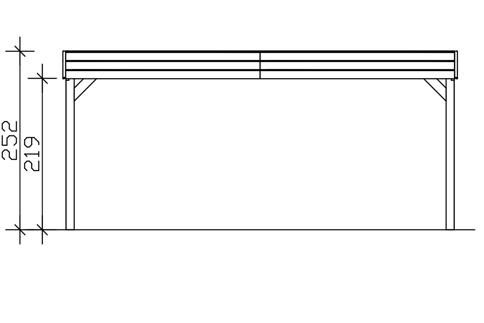 Carport Friesland 546 x 708 cm, met EPDM dak, groen geïmpregneerd