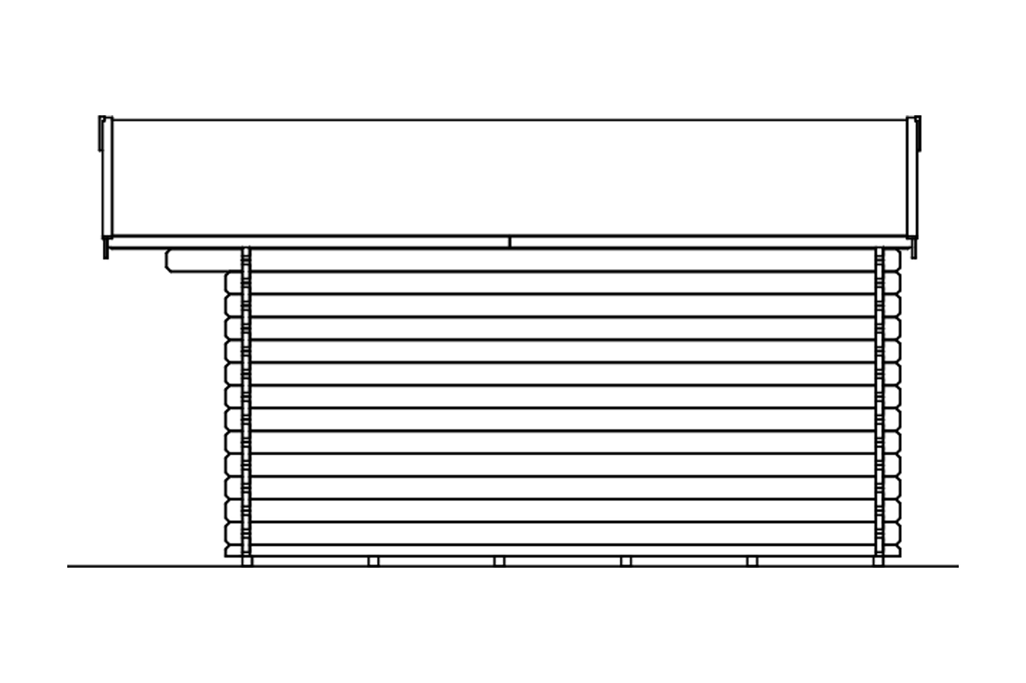 Tuinhuis Trondheim 2, 45mm 380 x 380 cm, onbehandeld