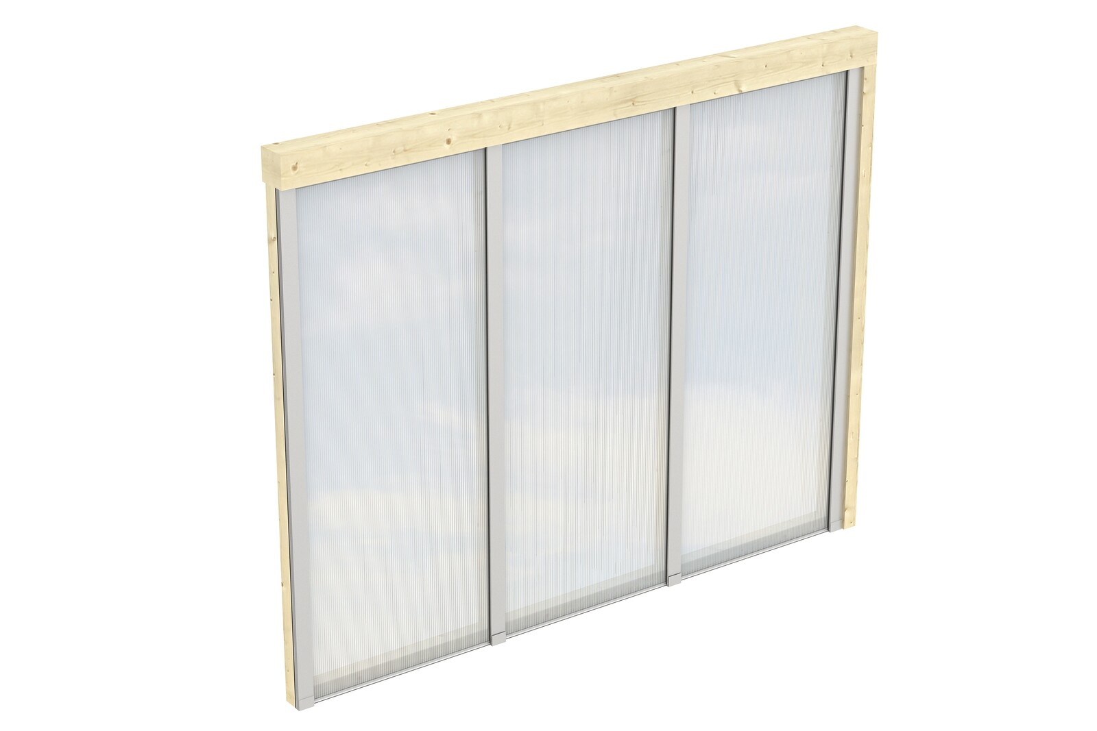 Sidewall with polycarbonate 255 x 200 cm, wal mounting, spruce, untreated