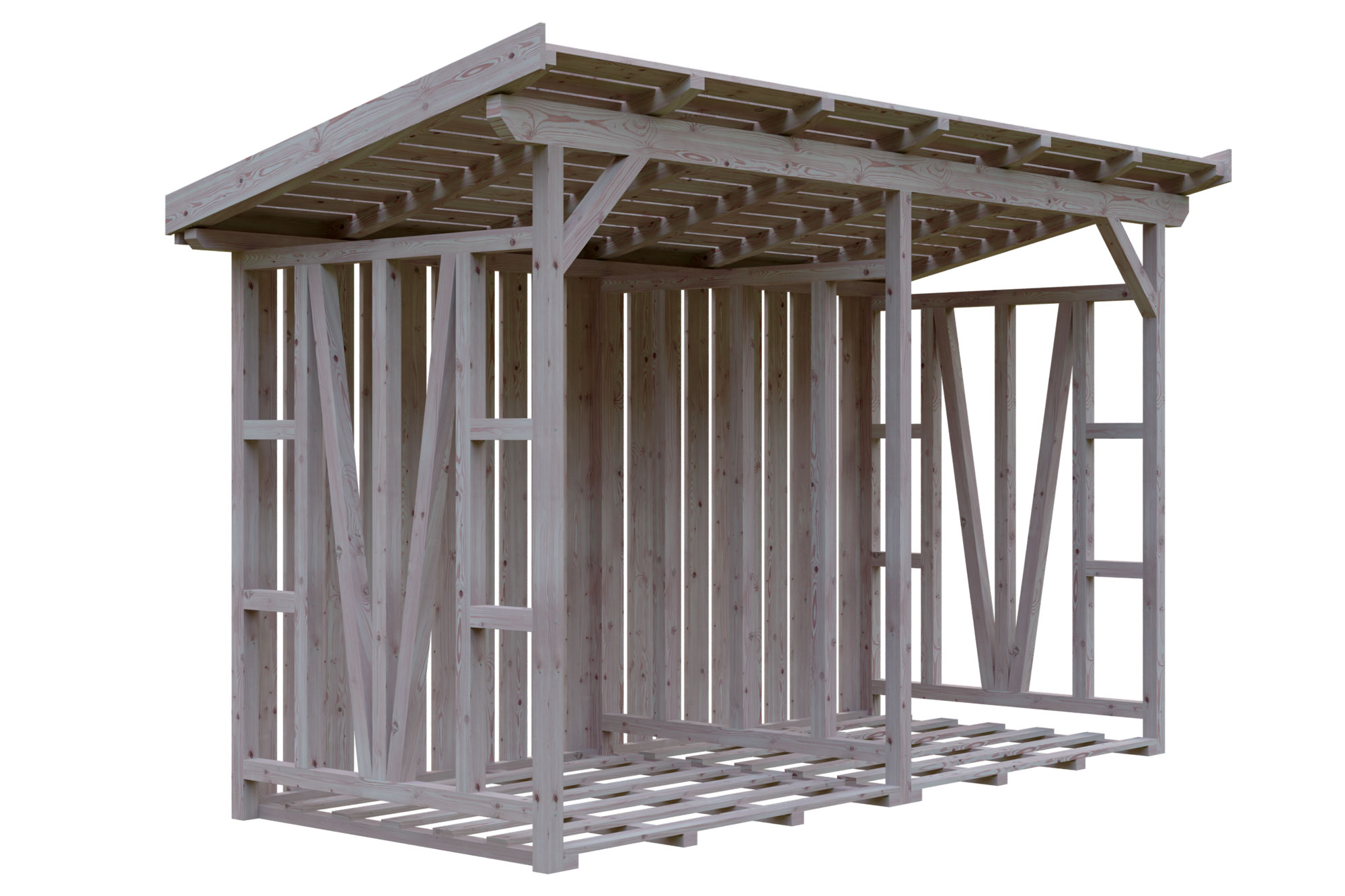 Abri bûches MAX 2, 370 x 160cm, non traité