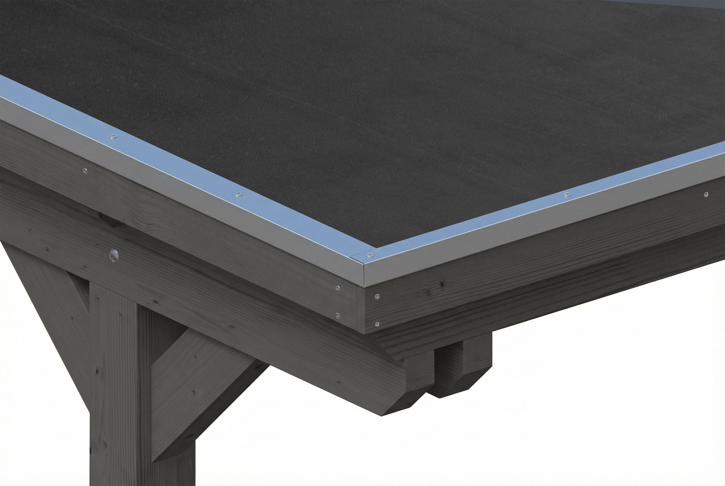 Carport Emsland 609 x 846 cm met EPDM dak, leigrijs