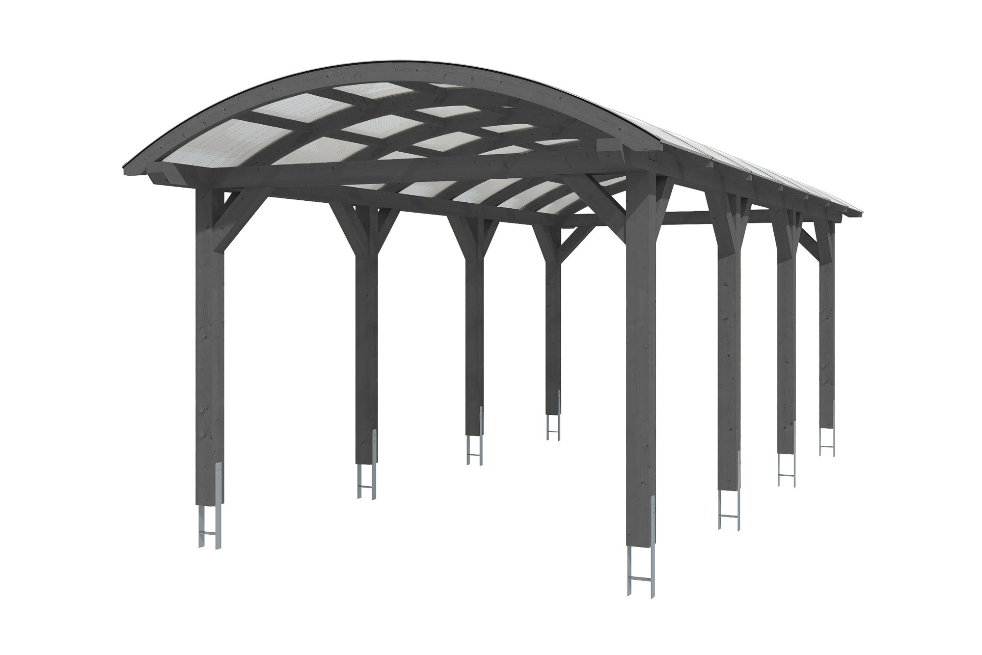 Produktbild: Carport Franken 376 x 755 cm, farblich behandelt in schiefergrau
