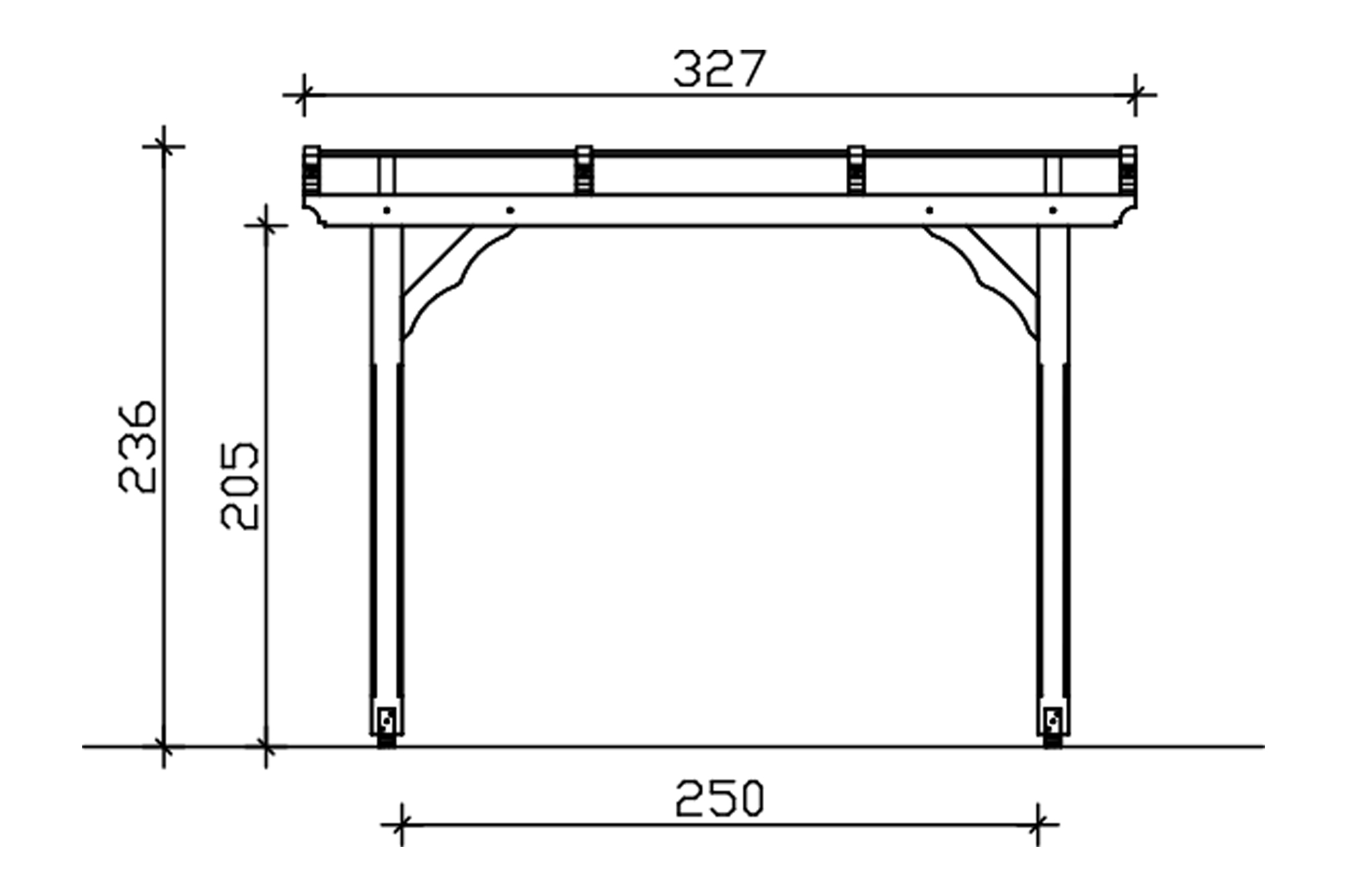 Gazebo Marseille 327x350cm, glulam, pre-treated slate-grey