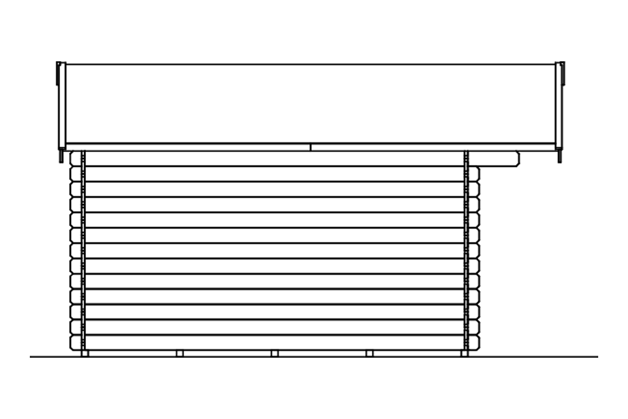 Abri de jardin MALAGA 340x340cm, 28mm, non traité