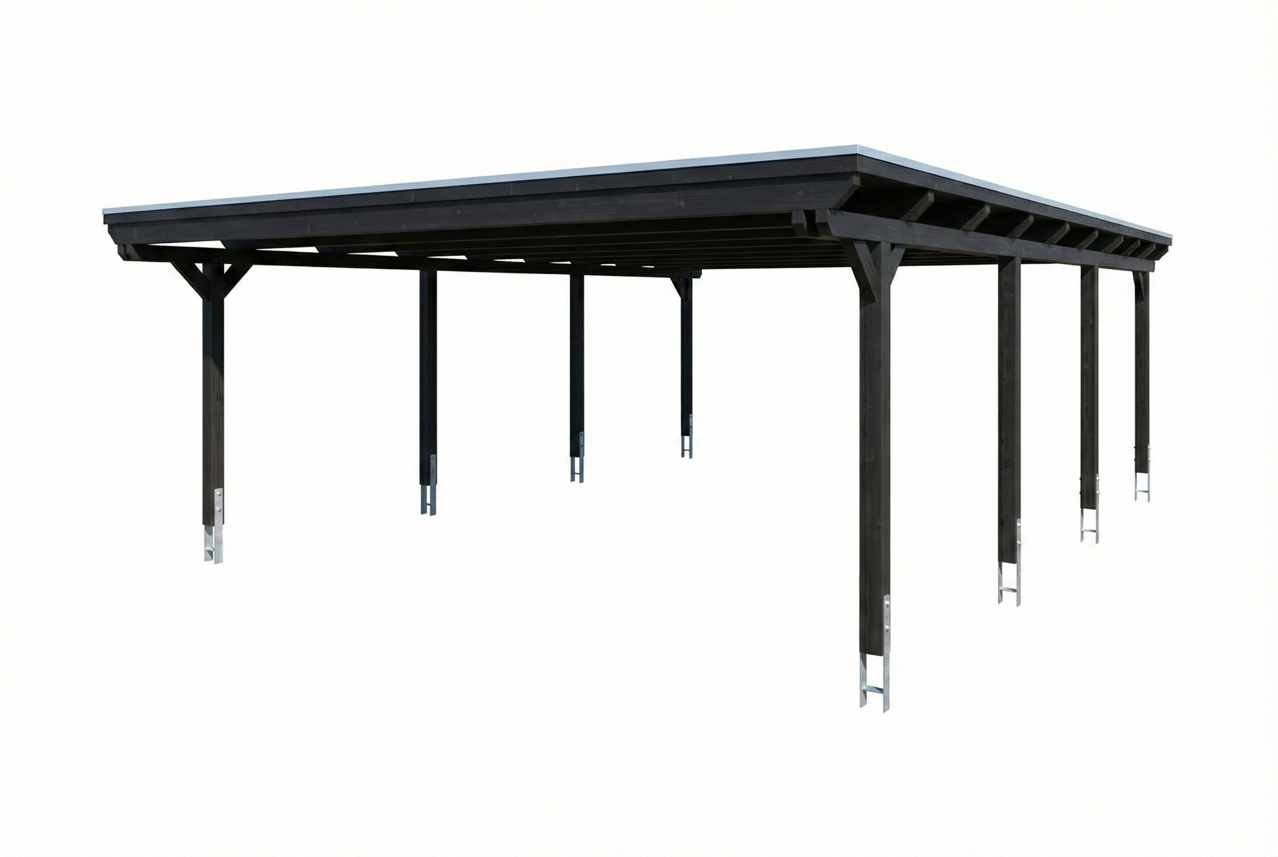 Carport Emsland 609 x 846 cm, Stahl-Dachplatten mit Antikondensvlies, anthrazit